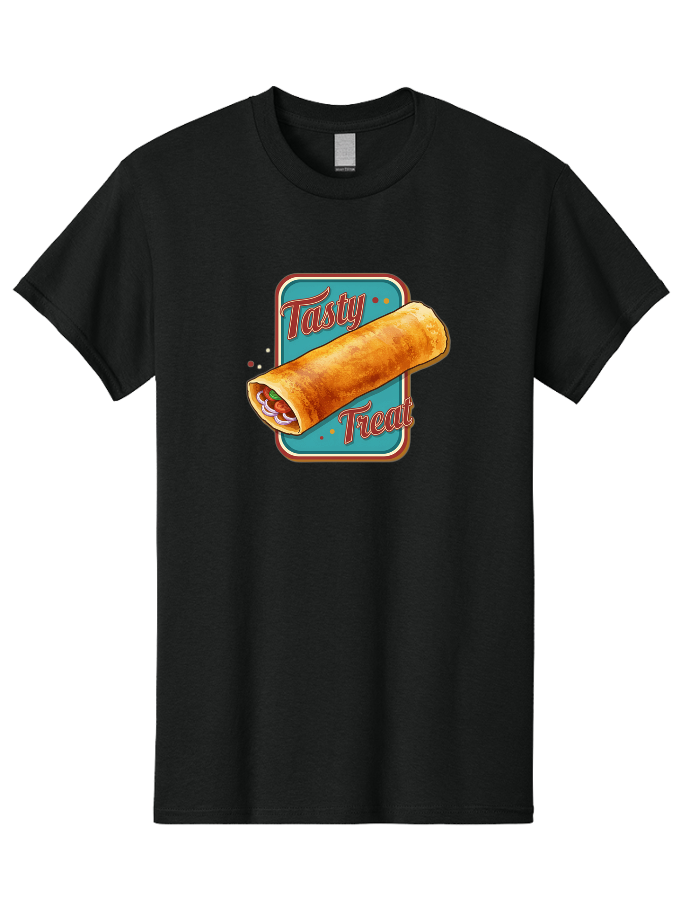 Tasty-Treat Men'S Graphic Tee, 100% Cotton, Comfortable Casual Summer Wear, Machine Washable, Crispy Spring Roll, Tasty Treat, Spring Roll, Delicious Filling, Mouth-Watering, Appetizing, Finger Food, Snack Time Bab519
