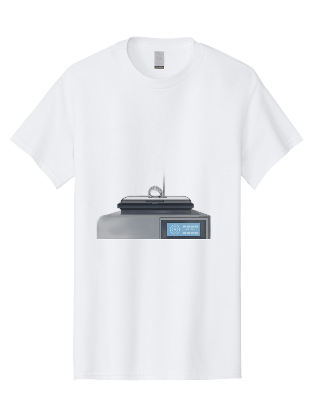 Tech-Device Men'S Graphic Tee, 100% Cotton, Comfortable Casual Summer Wear, Machine Washable, Smart Ring, Futuristic Technology, Digital Jewelry, Wearable Device, High-Tech Gadget, Sleek Design, Minimalist Style, Modern Accessory Bab524