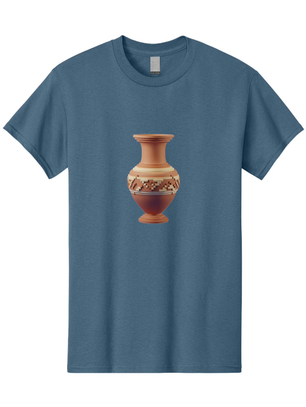 Terracotta-Vase-1 Men'S Graphic Tee, 100% Cotton, Comfortable Casual Summer Wear, Machine Washable, Clay Pot, Terracotta Vase, Decorative Pottery, Traditional Craftsmanship, Earthy Tones, Geometric Patterns, Pixel Art, Creative Expression, Bab526