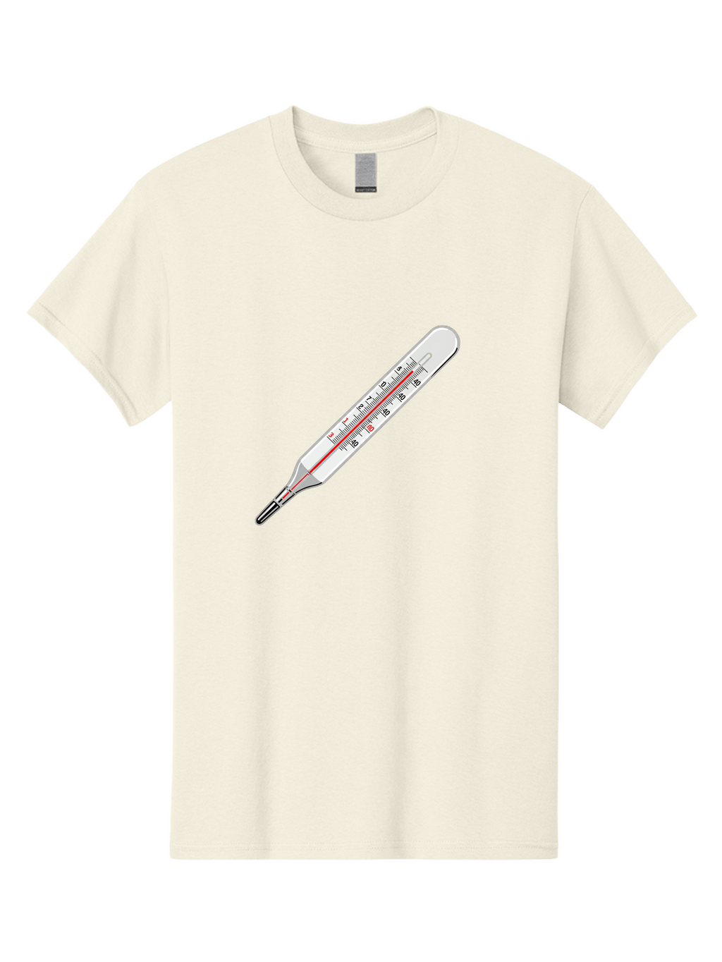 Thermometer-38-6 Men'S Graphic Tee, 100% Cotton, Comfortable Casual Summer Wear, Machine Washable, Medical Thermometer, Temperature Measurement, Health Monitoring, Red Mercury Column, Celsius Scale, 39 Degrees, Medical Equipment, Bab530