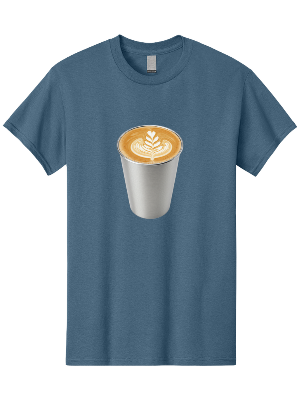 Tulip-Latte Men'S Graphic Tee, 100% Cotton, Comfortable Casual Summer Wear, Machine Washable, Coffee In A Cup, Latte Art, Heart Leaf Design, Silver Cup, Coffee Drink, Coffee Culture, Espresso, Creamy Foam, Morning Coffee, Caffeine Boost Bab558