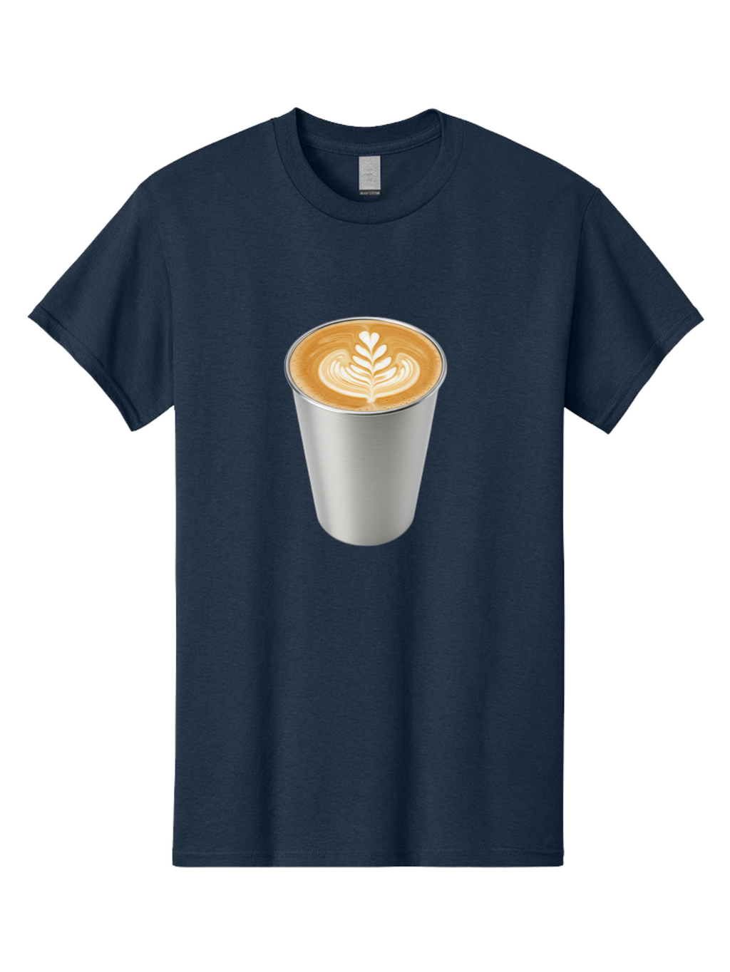 Tulip-Latte Men'S Graphic Tee, 100% Cotton, Comfortable Casual Summer Wear, Machine Washable, Coffee In A Cup, Latte Art, Heart Leaf Design, Silver Cup, Coffee Drink, Coffee Culture, Espresso, Creamy Foam, Morning Coffee, Caffeine Boost Bab558