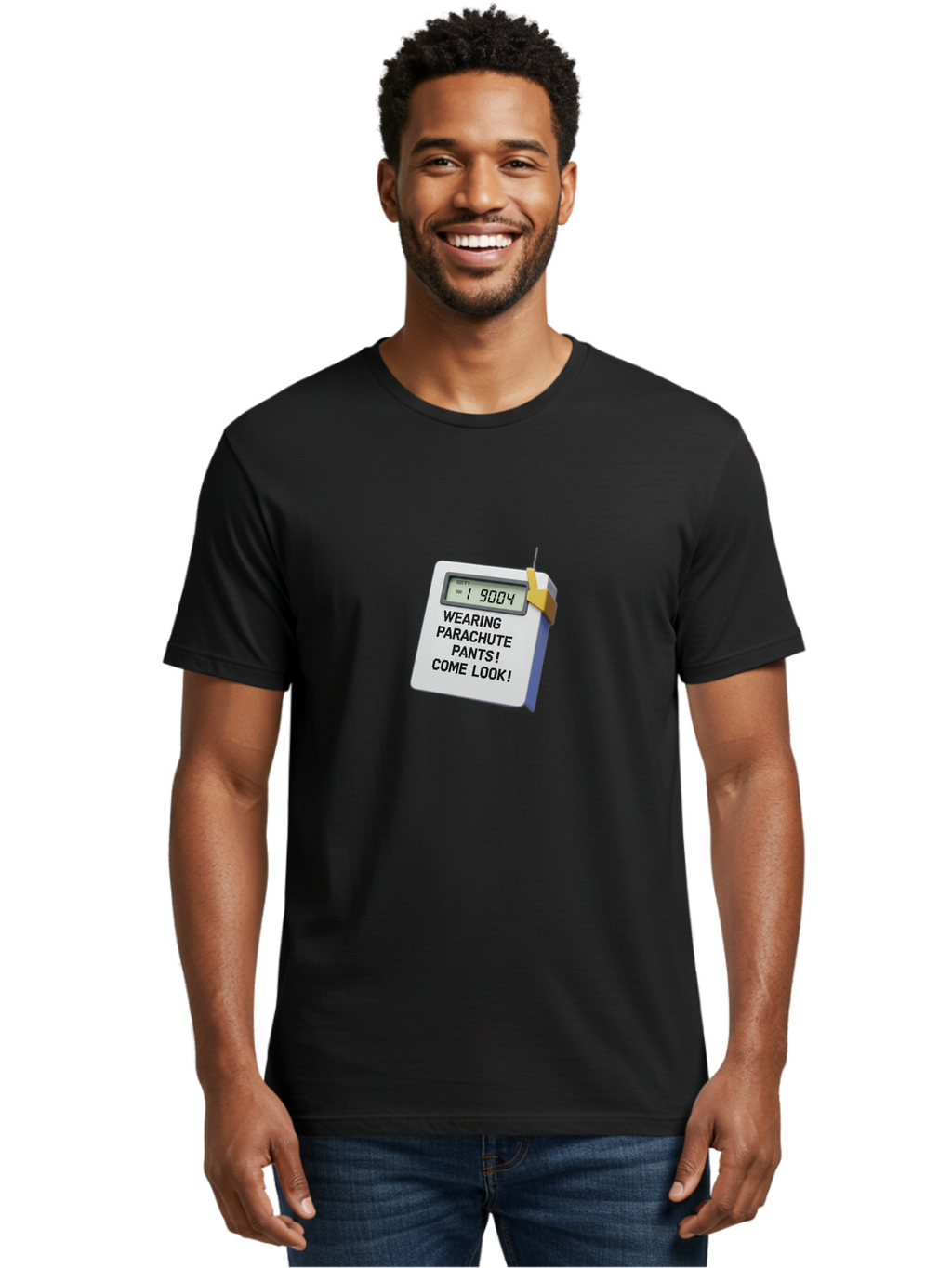 Wearing-Parachute-Pants-Come-Look Men'S Graphic Tee, 100% Cotton, Comfortable Casual Summer Wear, Machine Washable, Digital Calendar, 3D Rendering, Novelty Calendar, Fun Text, Parachute Pants Reference, Retro Fashion, 90S Nostalgia, Bab579