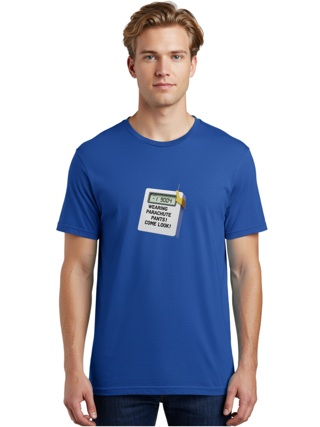 Wearing-Parachute-Pants-Come-Look Men'S Graphic Tee, 100% Cotton, Comfortable Casual Summer Wear, Machine Washable, Digital Calendar, 3D Rendering, Novelty Calendar, Fun Text, Parachute Pants Reference, Retro Fashion, 90S Nostalgia, Bab579
