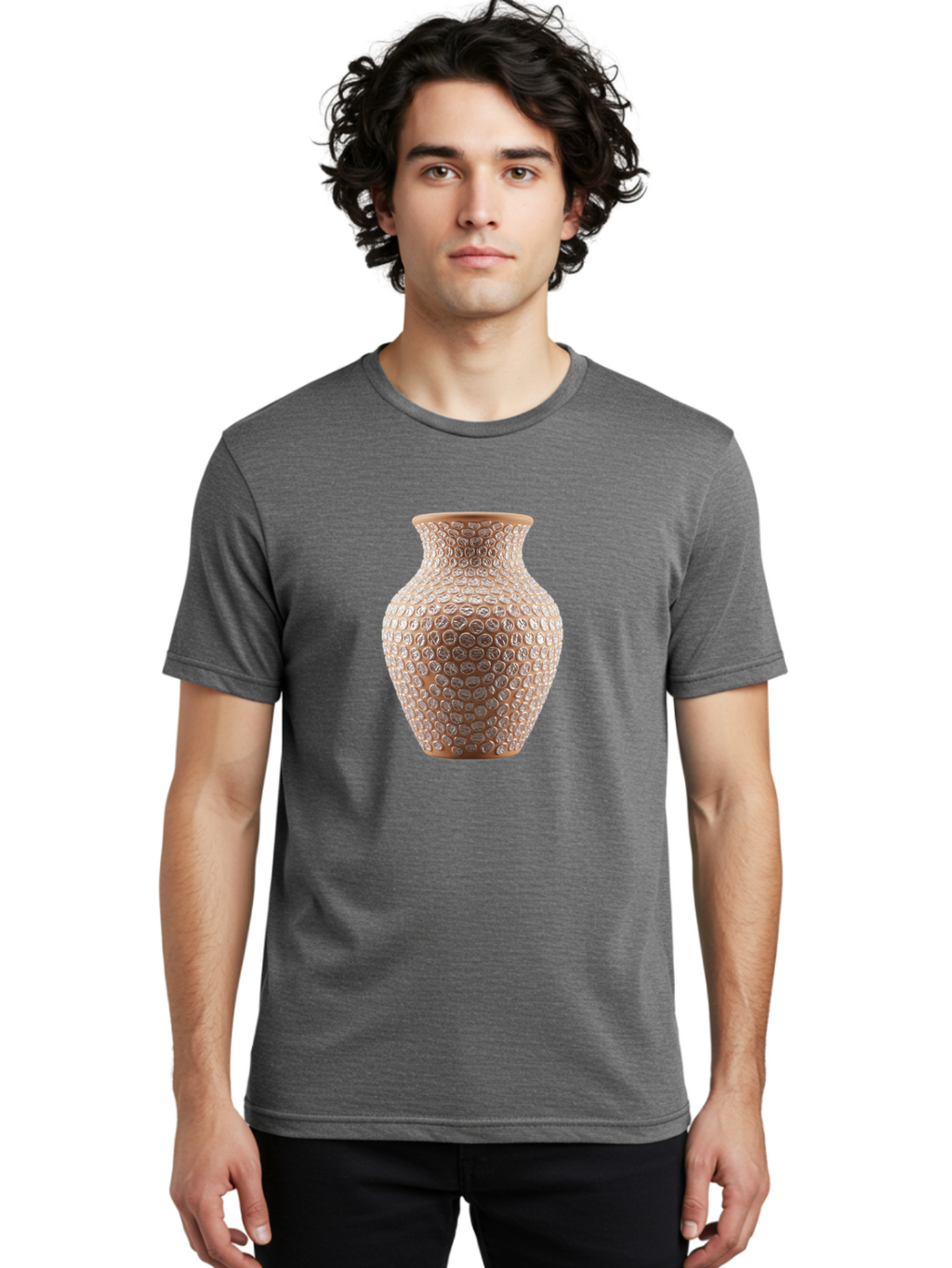 White-Vase Men'S Graphic Tee, 100% Cotton, Comfortable Casual Summer Wear, Machine Washable, Textured Vase, Decorative Vase, Ornate Design, Glass Vase, Home Decor, Elegant Design, Intricate Pattern, Luxurious Vase, Stylish Decor Bab585