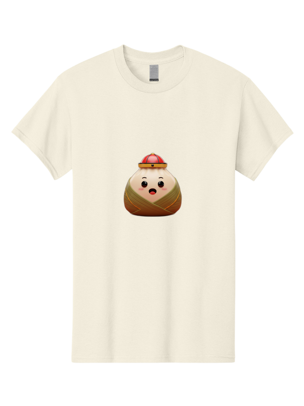 Xiaolongbao Men'S Graphic Tee, 100% Cotton, Comfortable Casual Summer Wear, Machine Washable, Cartoon Xiaolongbao, Chinese Dumpling, Steamed Bun, Surprised Expression, Adorable Character, Kawaii Food, Culinary Delight, Soup Dumpling Bab597