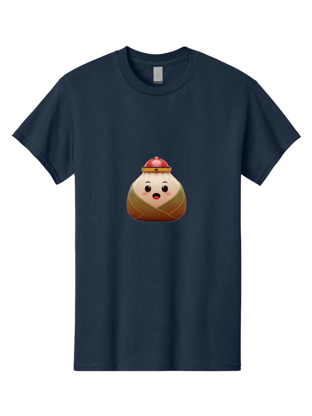 Xiaolongbao Men'S Graphic Tee, 100% Cotton, Comfortable Casual Summer Wear, Machine Washable, Cartoon Xiaolongbao, Chinese Dumpling, Steamed Bun, Surprised Expression, Adorable Character, Kawaii Food, Culinary Delight, Soup Dumpling Bab597