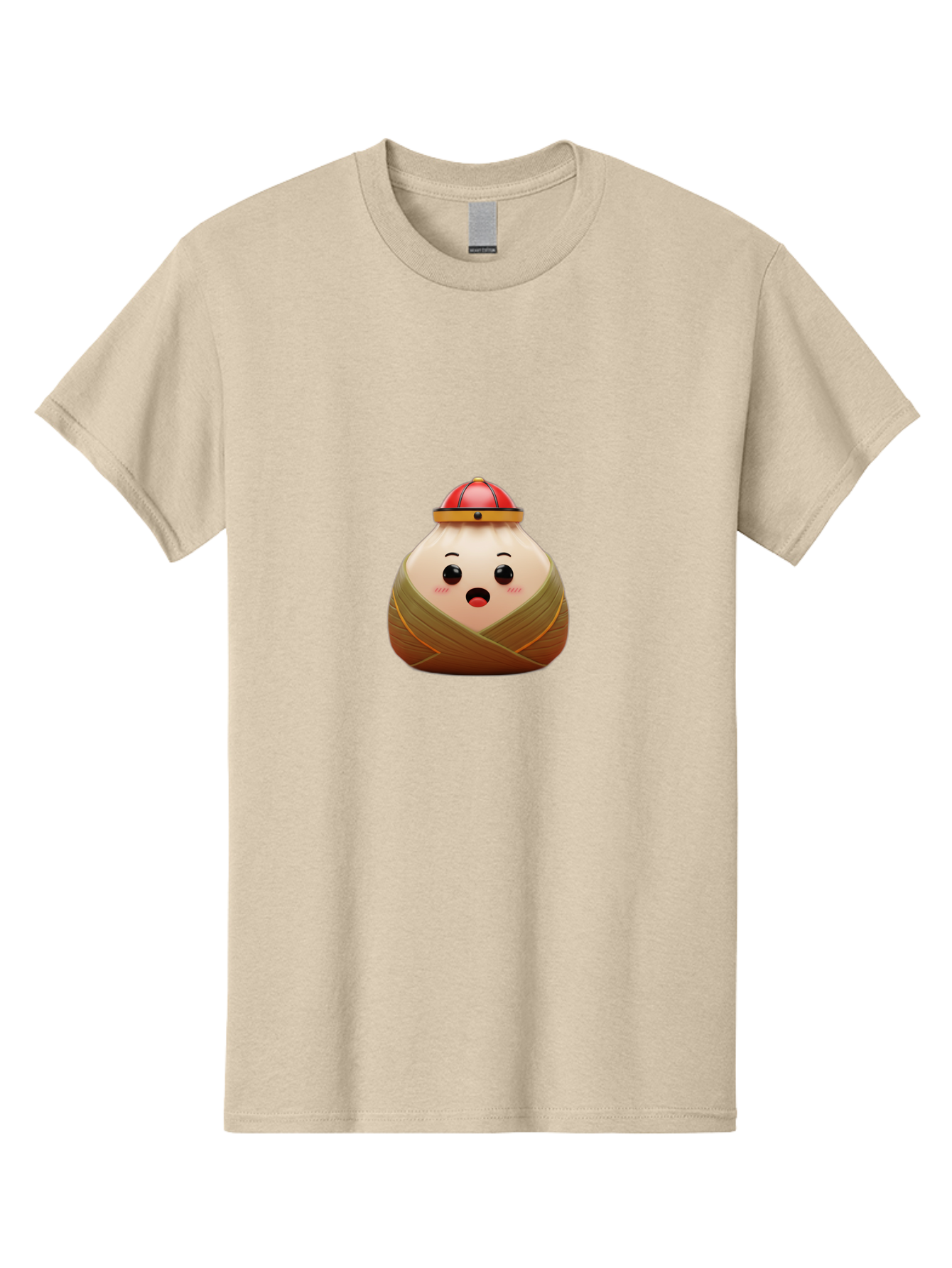 Xiaolongbao Men'S Graphic Tee, 100% Cotton, Comfortable Casual Summer Wear, Machine Washable, Cartoon Xiaolongbao, Chinese Dumpling, Steamed Bun, Surprised Expression, Adorable Character, Kawaii Food, Culinary Delight, Soup Dumpling Bab597