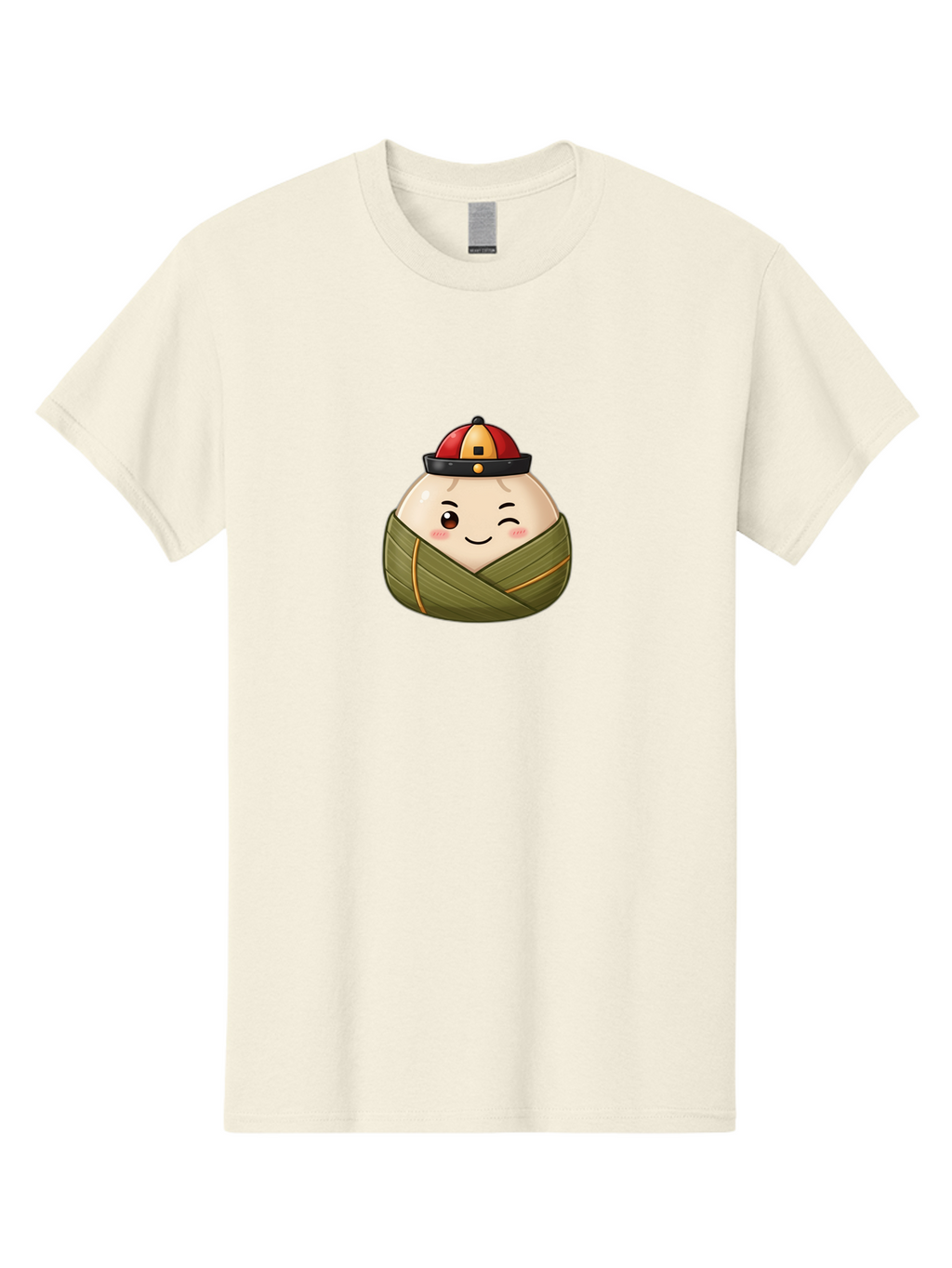 Zongzi-1 Men'S Graphic Tee, 100% Cotton, Comfortable Casual Summer Wear, Machine Washable, Zongzi Dumpling, Chinese Rice Dumpling, Dragon Boat Festival, Traditional Food, Cartoon Dumpling, Wrapped Dumpling, Smiling Dumpling, Bab602