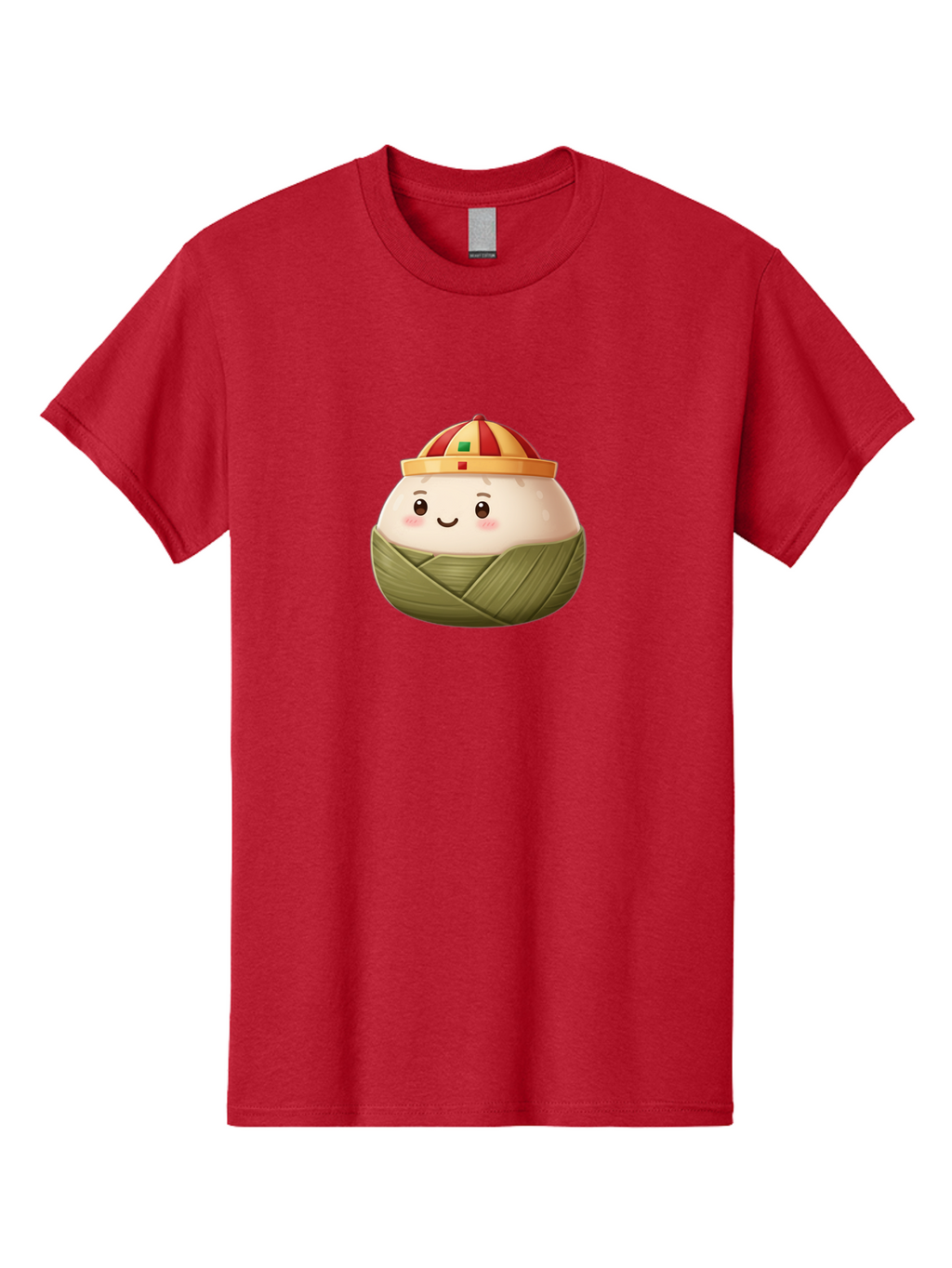 Zongzi Men'S Graphic Tee, 100% Cotton, Comfortable Casual Summer Wear, Machine Washable, Cartoon Dumpling, Chinese Cuisine, Wrapped In Leaves, Smiling Face, Festive Hat, Traditional Food, Cultural Heritage, Asian Delicacy, Cute Character Bab609