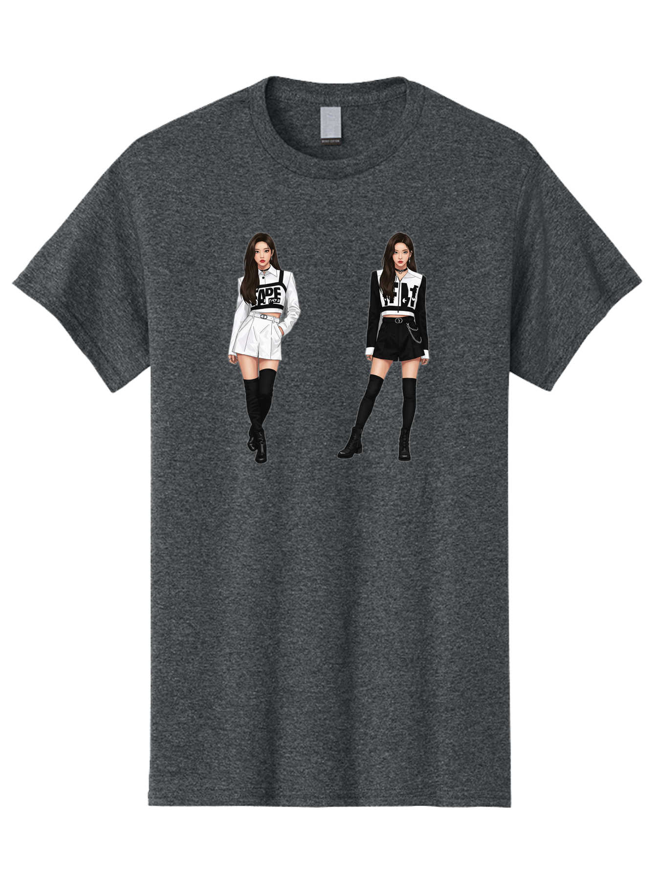 Aape-By-Baperama Men'S Graphic Tee, 100% Cotton, Comfortable Casual Summer Wear, Machine Washable, Fashion Illustration, Aape Clothing, Streetwear Style, Edgy Look, Bold Graphics, Monochrome Aesthetic, High-Contrast Visuals, Long Boots Bab616