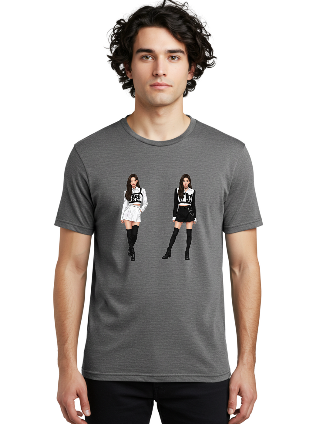Aape-By-Baperama Men'S Graphic Tee, 100% Cotton, Comfortable Casual Summer Wear, Machine Washable, Fashion Illustration, Aape Clothing, Streetwear Style, Edgy Look, Bold Graphics, Monochrome Aesthetic, High-Contrast Visuals, Long Boots Bab616