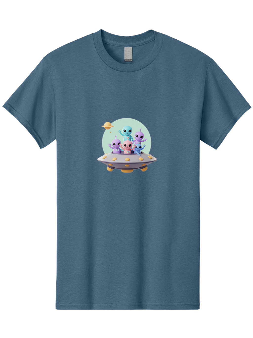 Aliens-In-Ufo Men'S Graphic Tee, 100% Cotton, Comfortable Casual Summer Wear, Machine Washable, Aliens In Ufo, Cartoon Characters, Science Fiction, Extraterrestrial Life, Ufo Sighting, Alien Invasion, Space Travel, Fantastical Creatures, Bab637