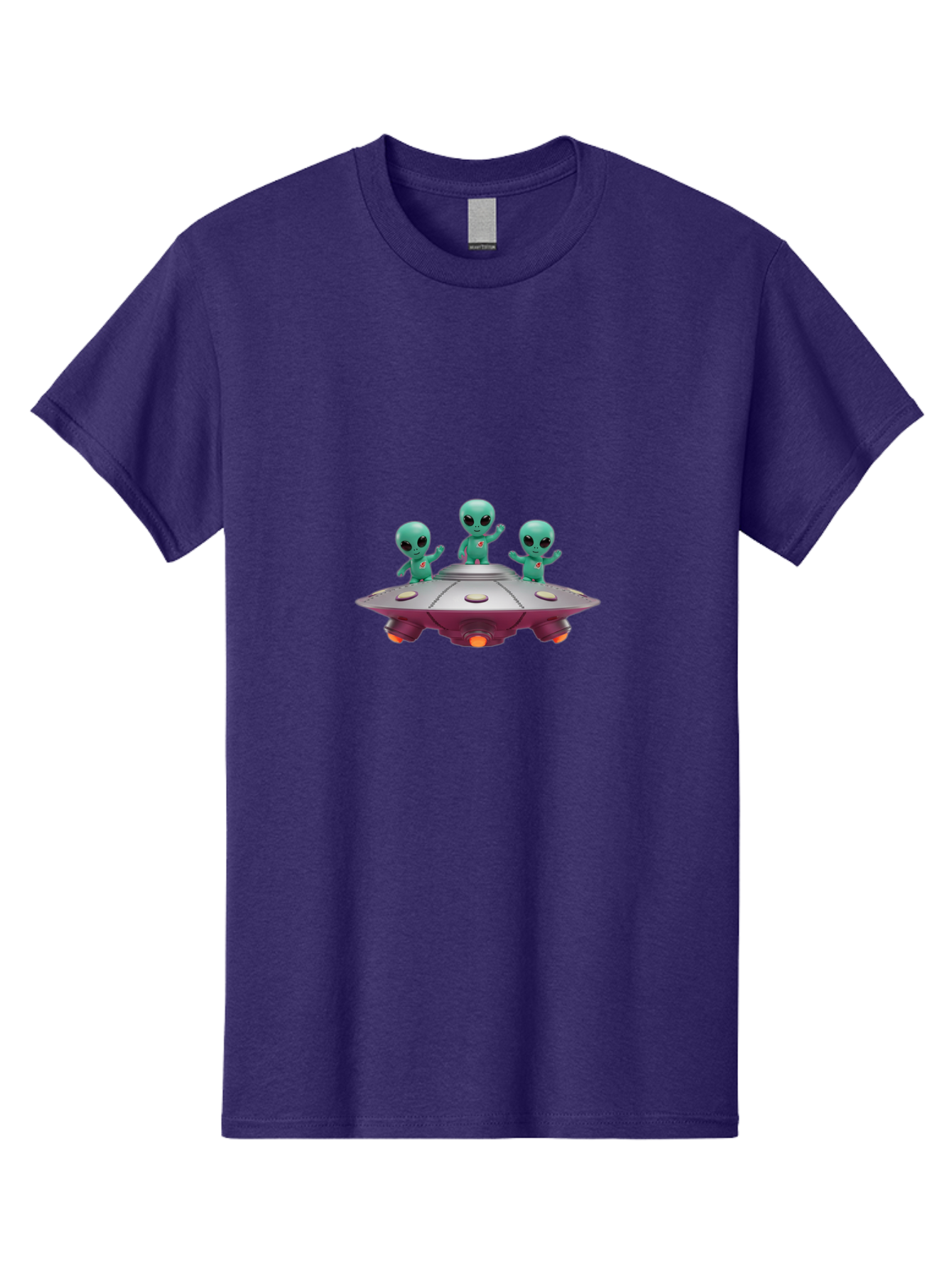 Aliens-On-Ufo Men'S Graphic Tee, 100% Cotton, Comfortable Casual Summer Wear, Machine Washable, Cartoon Aliens, Ufo Spaceship, Extraterrestrial Life, Science Fiction, Friendly Aliens, Outer Space, Futuristic Design, Glowing Lights, Bab642