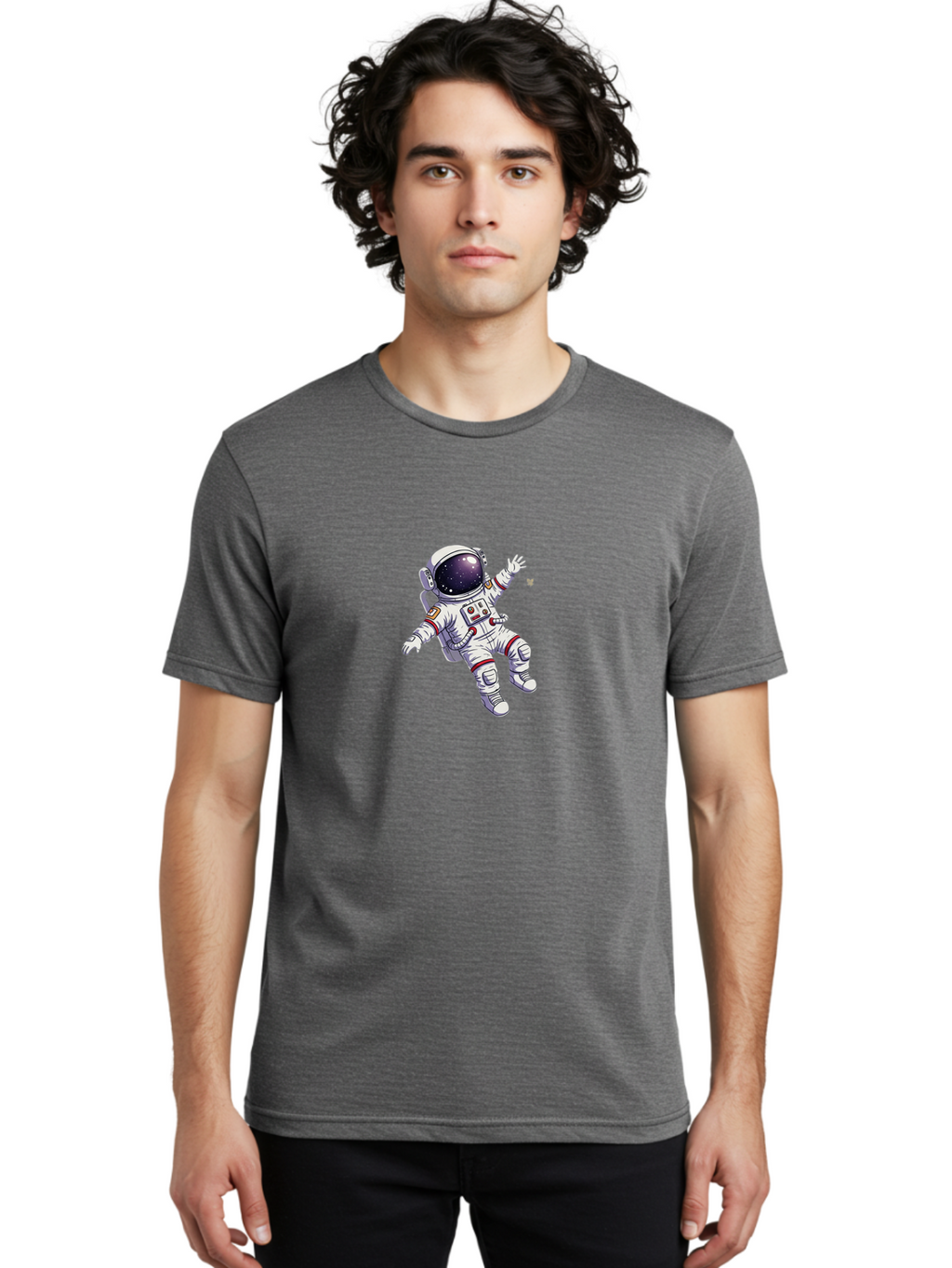 Astronaut-Floating Men'S Graphic Tee, 100% Cotton, Comfortable Casual Summer Wear, Machine Washable, Astronaut In Space, Floating Astronaut, White Spacesuit, Red Accents, Helmet With Stars, Space Exploration, Zero Gravity, Futuristic Design Bab651