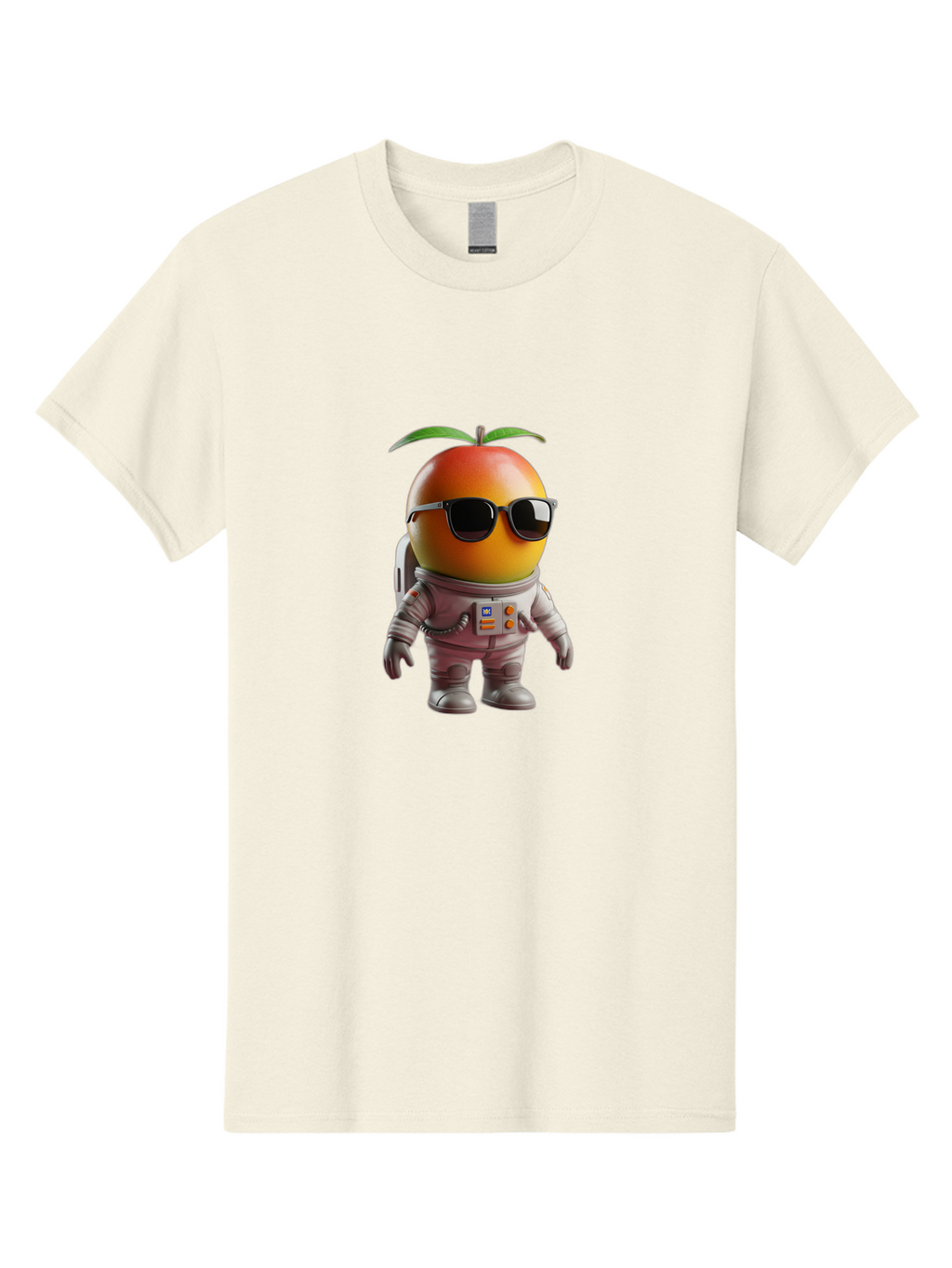 Astronaut-Peach Men'S Graphic Tee, 100% Cotton, Comfortable Casual Summer Wear, Machine Washable, Mango Astronaut, Space Suit, Trendy Shades, Cartoon Character, Orange Fruit, Astronaut Costume, Futuristic Design, Cool Glasses, Space Adventure, Bab653
