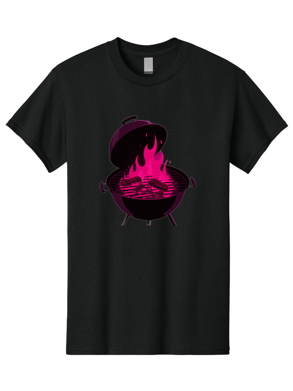 Barbecue-Grill-4 Men'S Graphic Tee, 100% Cotton, Comfortable Casual Summer Wear, Machine Washable, Barbecue Grill, Grilling Meat, Hot Flames, Cooking Outdoors, Summer Food, Grilling Burgers Bab658