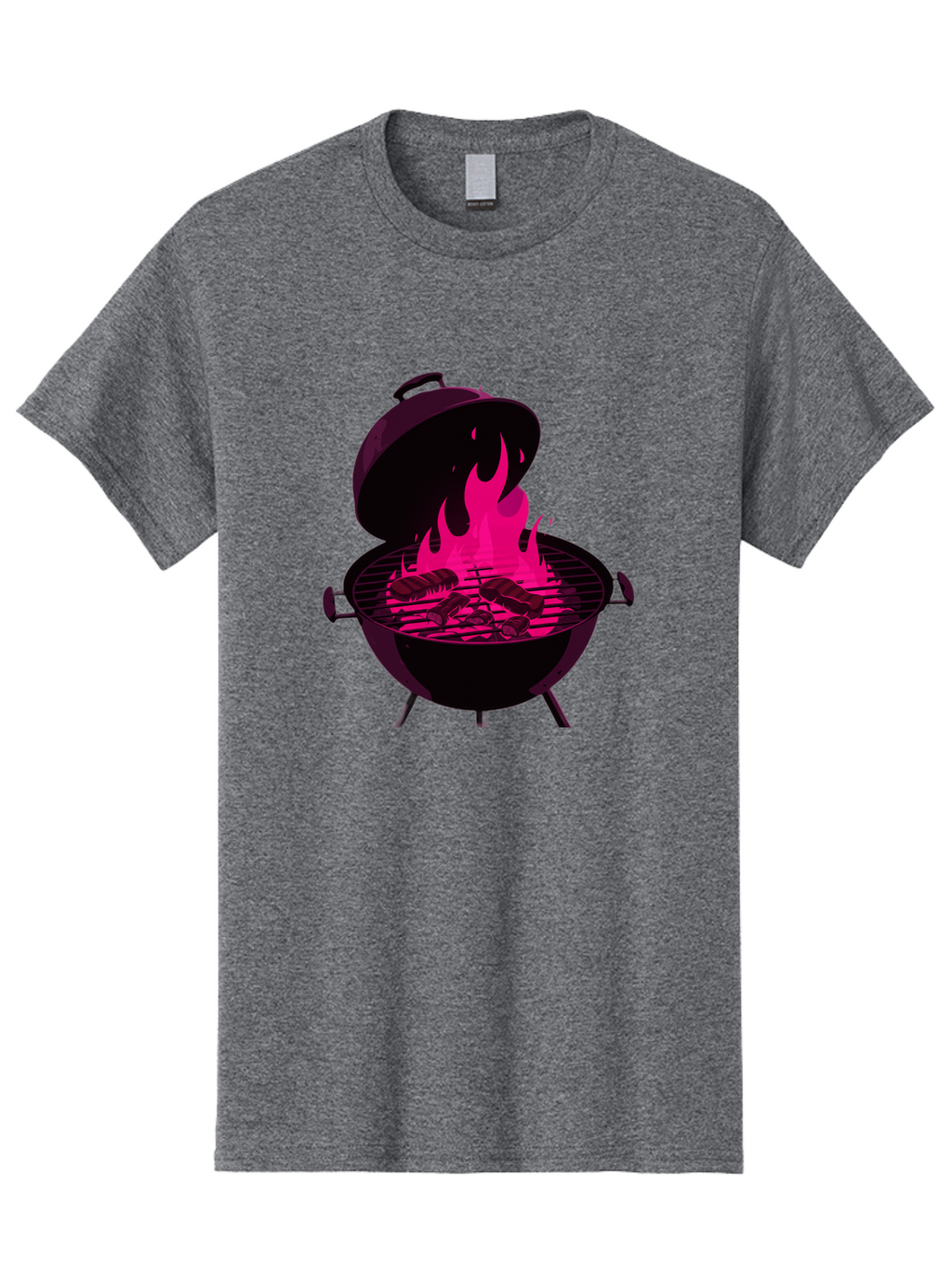 Barbecue-Grill-4 Men'S Graphic Tee, 100% Cotton, Comfortable Casual Summer Wear, Machine Washable, Barbecue Grill, Grilling Meat, Hot Flames, Cooking Outdoors, Summer Food, Grilling Burgers Bab658