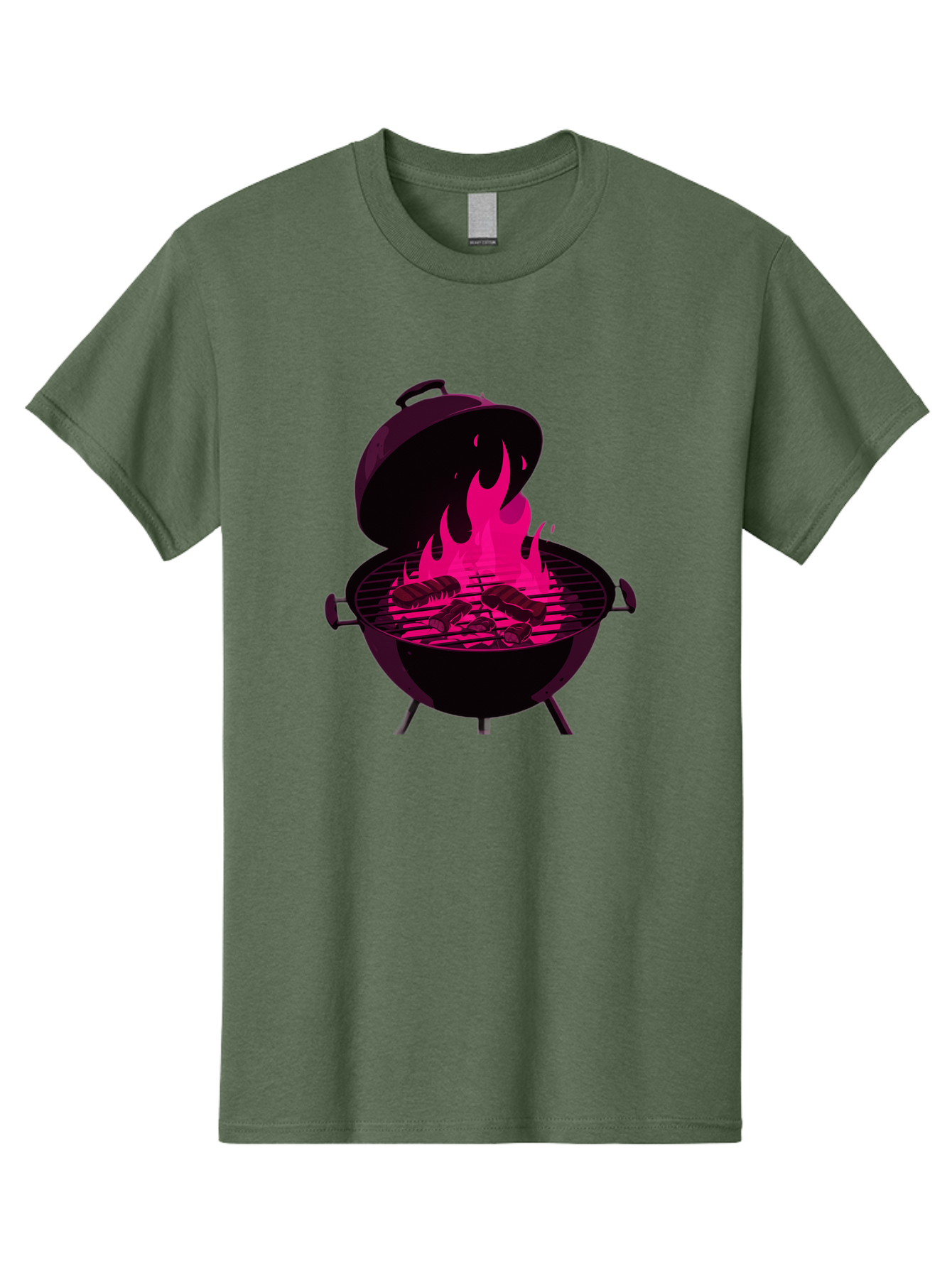 Barbecue-Grill-4 Men'S Graphic Tee, 100% Cotton, Comfortable Casual Summer Wear, Machine Washable, Barbecue Grill, Grilling Meat, Hot Flames, Cooking Outdoors, Summer Food, Grilling Burgers Bab658