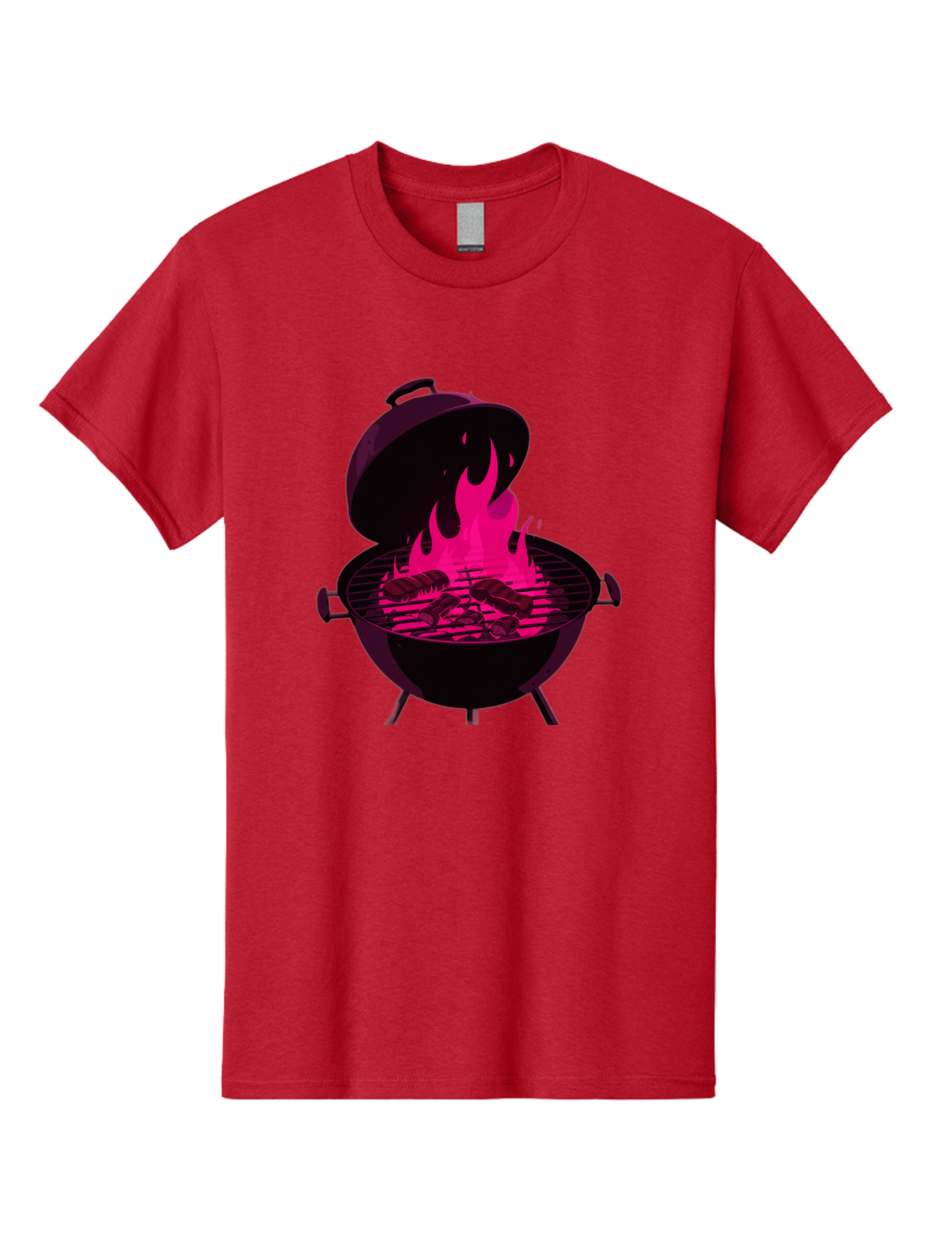 Barbecue-Grill-4 Men'S Graphic Tee, 100% Cotton, Comfortable Casual Summer Wear, Machine Washable, Barbecue Grill, Grilling Meat, Hot Flames, Cooking Outdoors, Summer Food, Grilling Burgers Bab658