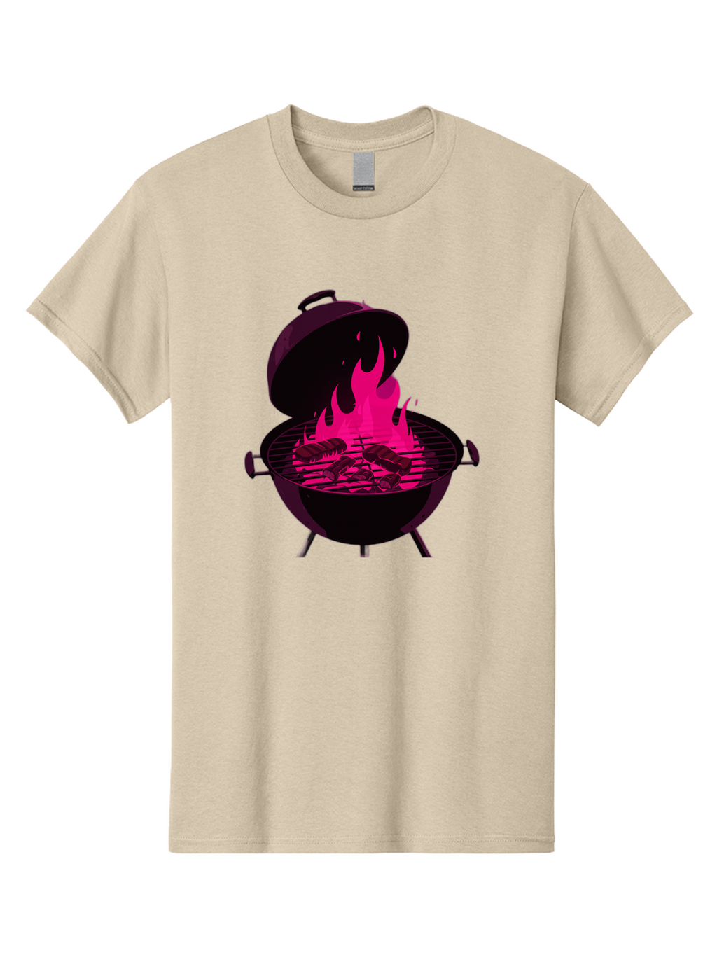 Barbecue-Grill-4 Men'S Graphic Tee, 100% Cotton, Comfortable Casual Summer Wear, Machine Washable, Barbecue Grill, Grilling Meat, Hot Flames, Cooking Outdoors, Summer Food, Grilling Burgers Bab658