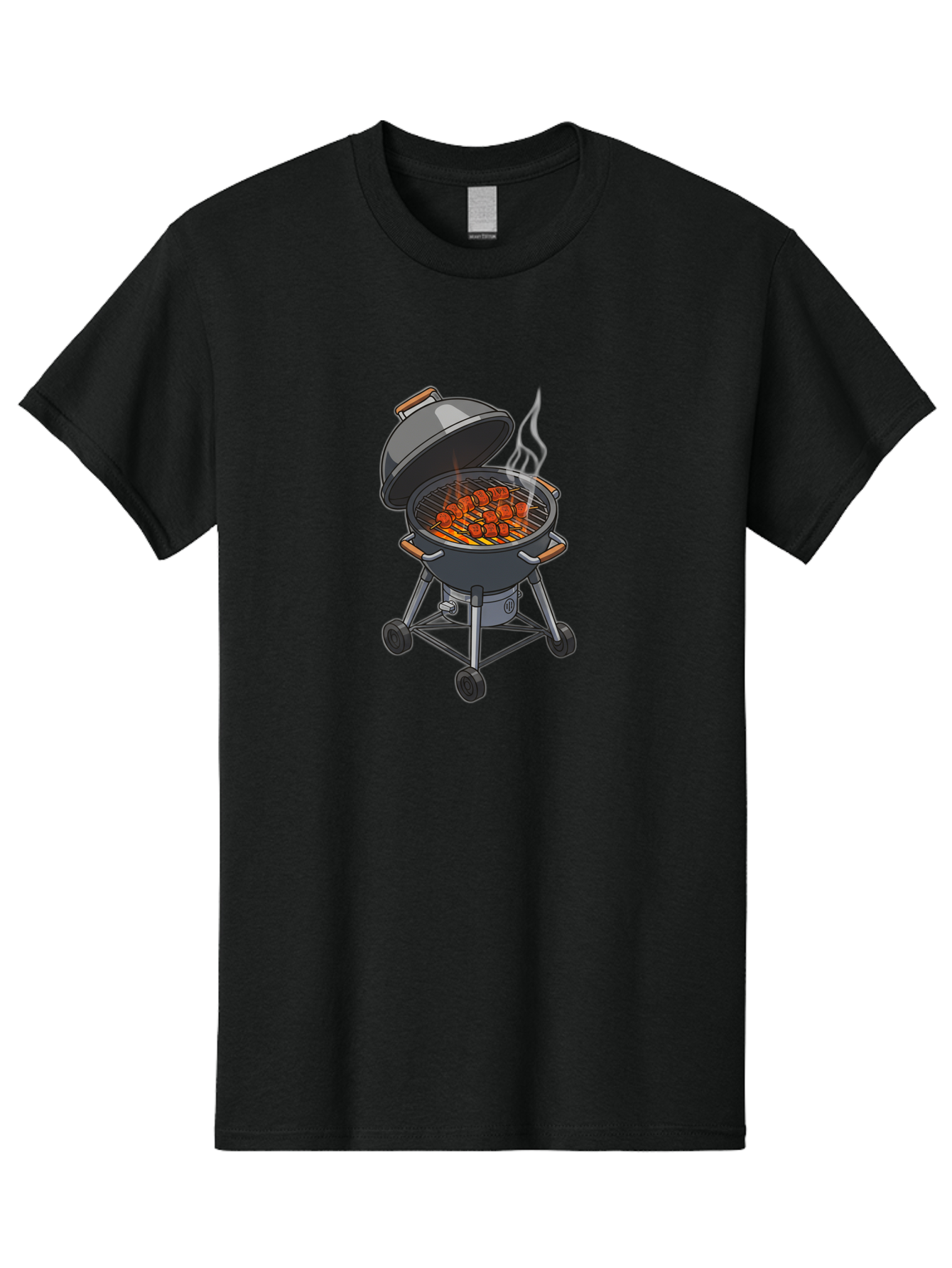 Barbecue-Grill-5 Men'S Graphic Tee, 100% Cotton, Comfortable Casual Summer Wear, Machine Washable, Barbecue Grill, Grilled Meats, Outdoor Cooking, Barbecue Ingredients, Charcoal Grill, Grilled Food, Summer Cooking, Barbecue Accessories, Bab659