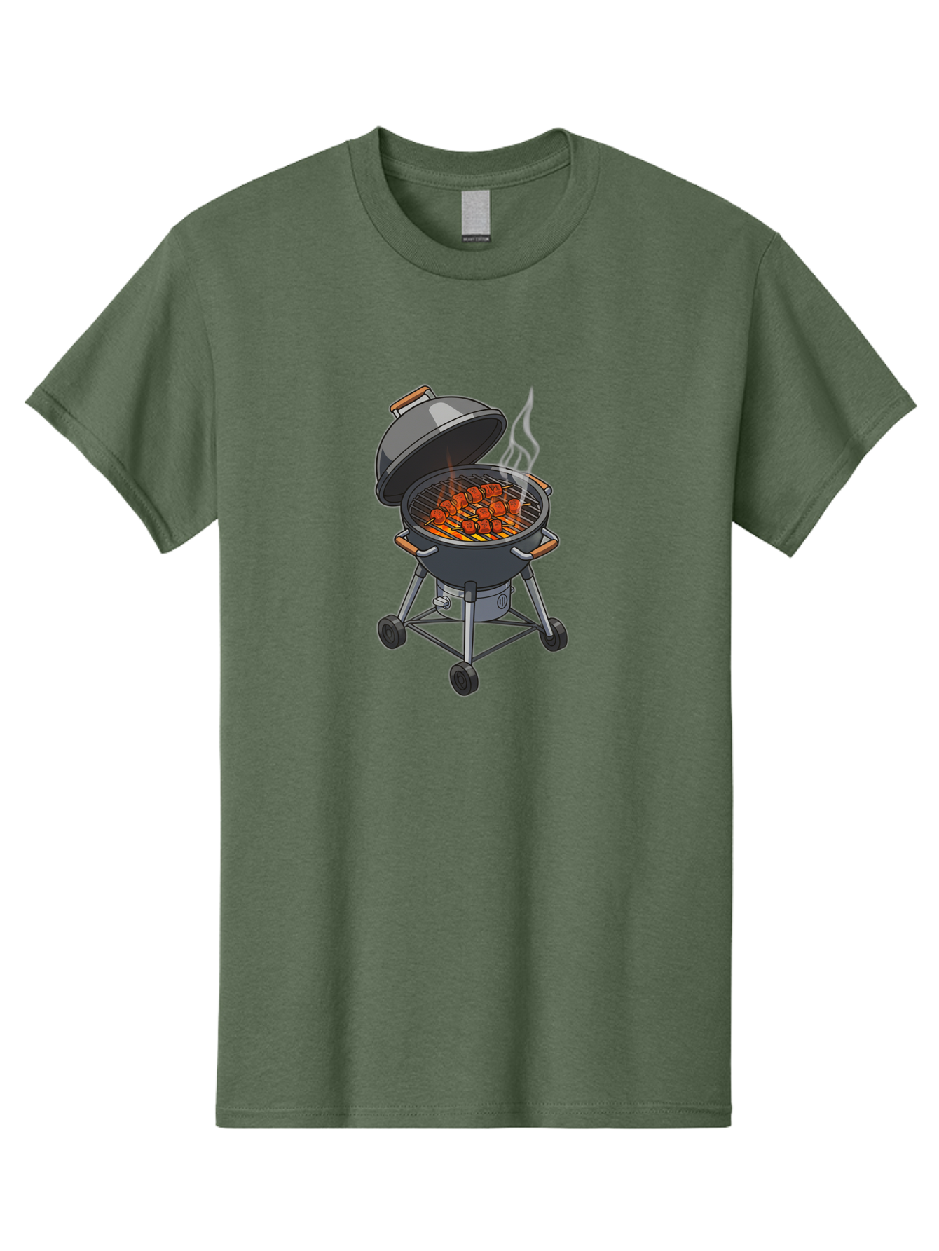 Barbecue-Grill-5 Men'S Graphic Tee, 100% Cotton, Comfortable Casual Summer Wear, Machine Washable, Barbecue Grill, Grilled Meats, Outdoor Cooking, Barbecue Ingredients, Charcoal Grill, Grilled Food, Summer Cooking, Barbecue Accessories, Bab659