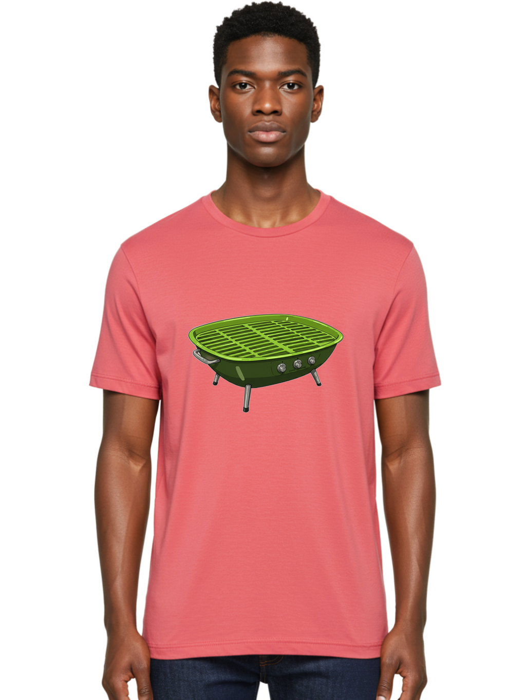 Barbecue-Grill-6 Men'S Graphic Tee, 100% Cotton, Comfortable Casual Summer Wear, Machine Washable, Portable Grill, Barbecue Cooking, Outdoor Cooking, Gas Grill, Silver Legs, Control Knobs, Grill Grate, Outdoor Entertaining Bab660