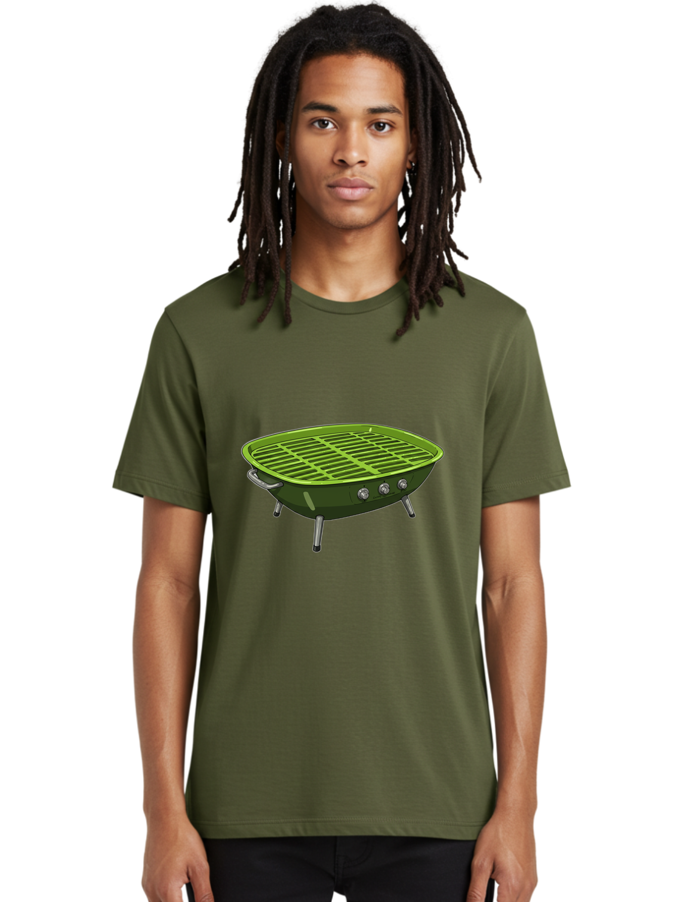 Barbecue-Grill-6 Men'S Graphic Tee, 100% Cotton, Comfortable Casual Summer Wear, Machine Washable, Portable Grill, Barbecue Cooking, Outdoor Cooking, Gas Grill, Silver Legs, Control Knobs, Grill Grate, Outdoor Entertaining Bab660