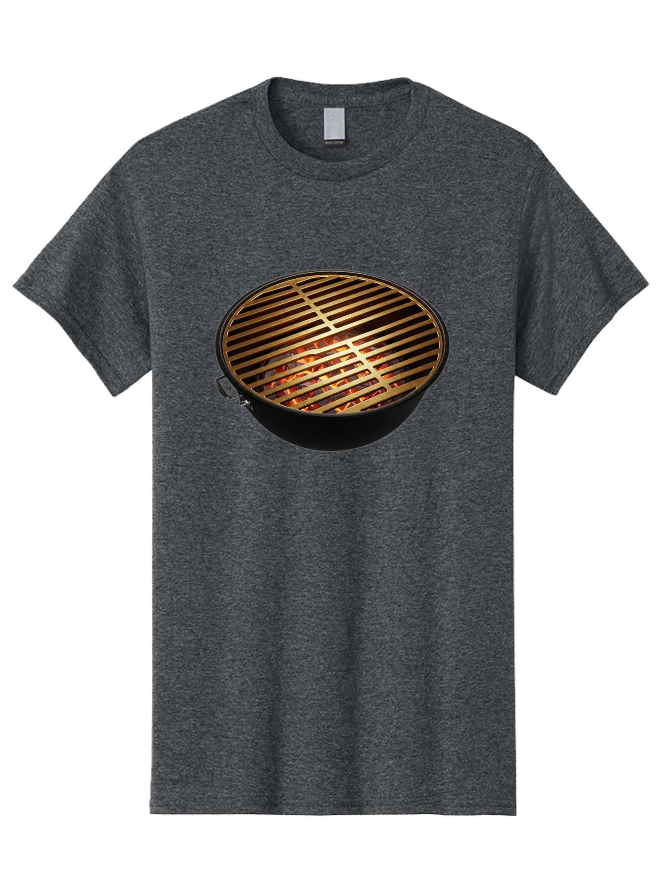 Barbecue-Grill-7 Men'S Graphic Tee, 100% Cotton, Comfortable Casual Summer Wear, Machine Washable, Barbecue Grill, Black Metal, Gold Grill Grates, Glowing Coals, Outdoor Cooking, Grill Marks, Barbecue Accessories, Grill Master Bab661