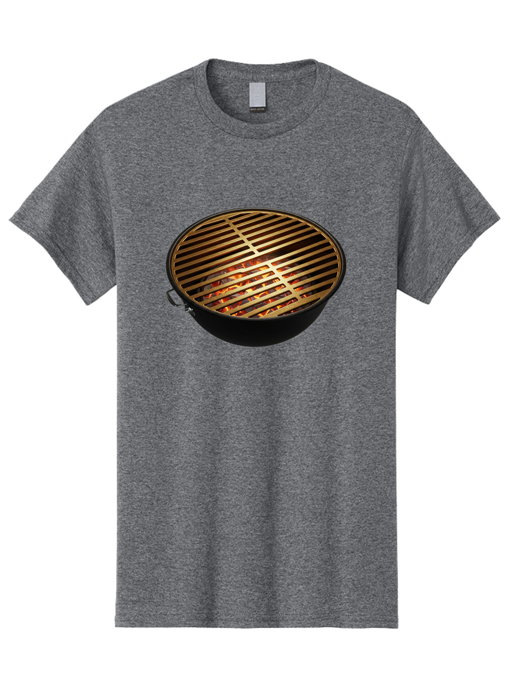 Barbecue-Grill-7 Men'S Graphic Tee, 100% Cotton, Comfortable Casual Summer Wear, Machine Washable, Barbecue Grill, Black Metal, Gold Grill Grates, Glowing Coals, Outdoor Cooking, Grill Marks, Barbecue Accessories, Grill Master Bab661