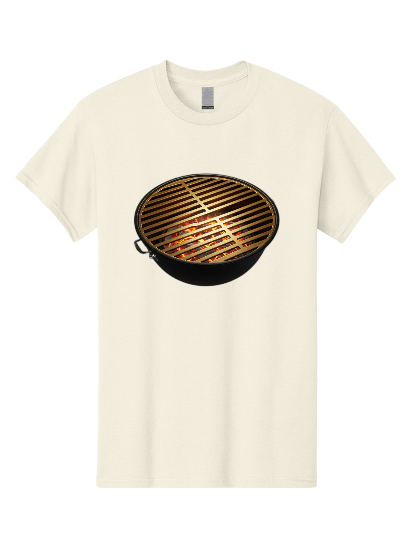 Barbecue-Grill-7 Men'S Graphic Tee, 100% Cotton, Comfortable Casual Summer Wear, Machine Washable, Barbecue Grill, Black Metal, Gold Grill Grates, Glowing Coals, Outdoor Cooking, Grill Marks, Barbecue Accessories, Grill Master Bab661
