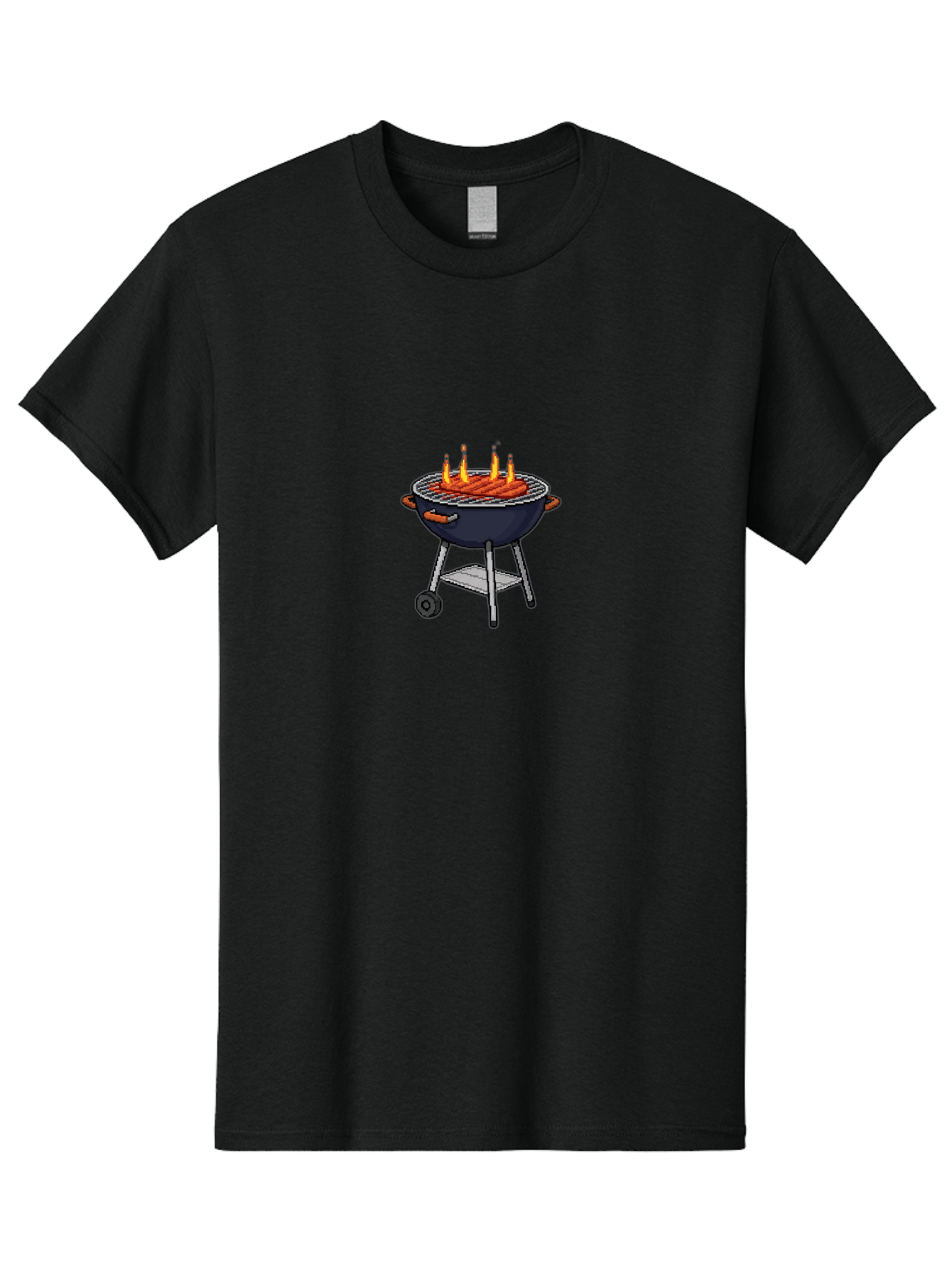 Bbq-Grill-3 Men'S Graphic Tee, 100% Cotton, Comfortable Casual Summer Wear, Machine Washable, Hot Dogs On Grill, Barbecue, Grilling, Summertime, Outdoor Cooking, Sausages, Grill Marks, Flame Grilled Bab668