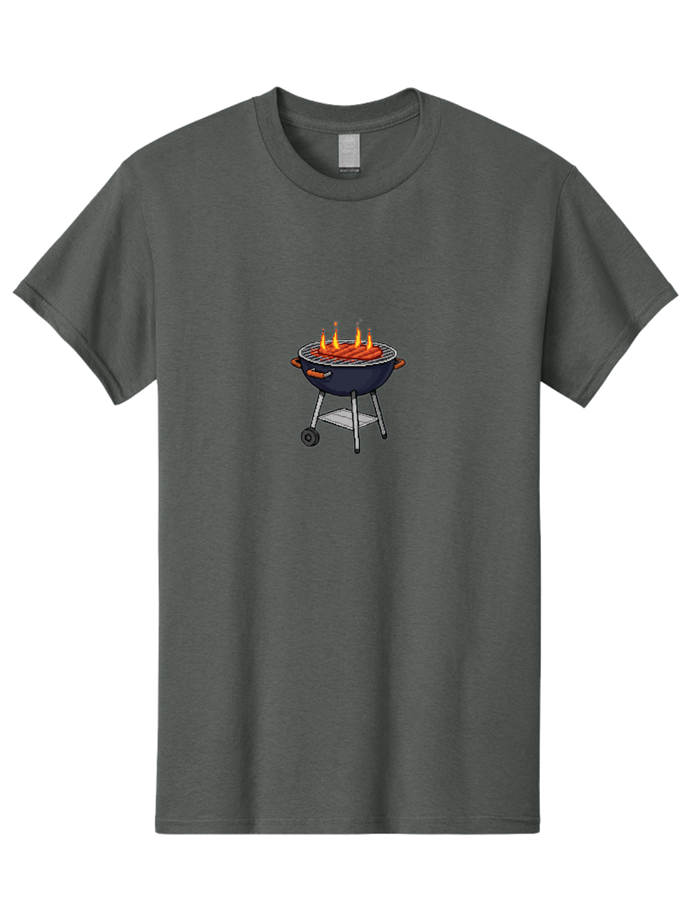 Bbq-Grill-3 Men'S Graphic Tee, 100% Cotton, Comfortable Casual Summer Wear, Machine Washable, Hot Dogs On Grill, Barbecue, Grilling, Summertime, Outdoor Cooking, Sausages, Grill Marks, Flame Grilled Bab668