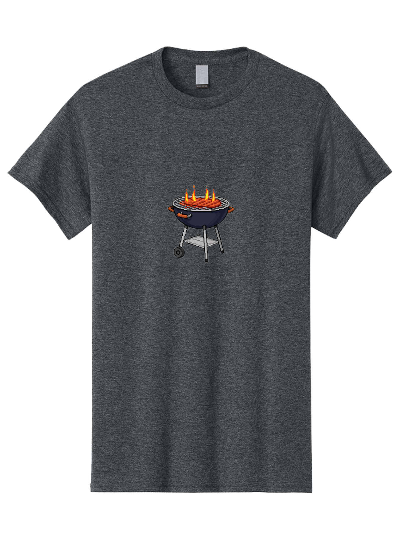 Bbq-Grill-3 Men'S Graphic Tee, 100% Cotton, Comfortable Casual Summer Wear, Machine Washable, Hot Dogs On Grill, Barbecue, Grilling, Summertime, Outdoor Cooking, Sausages, Grill Marks, Flame Grilled Bab668