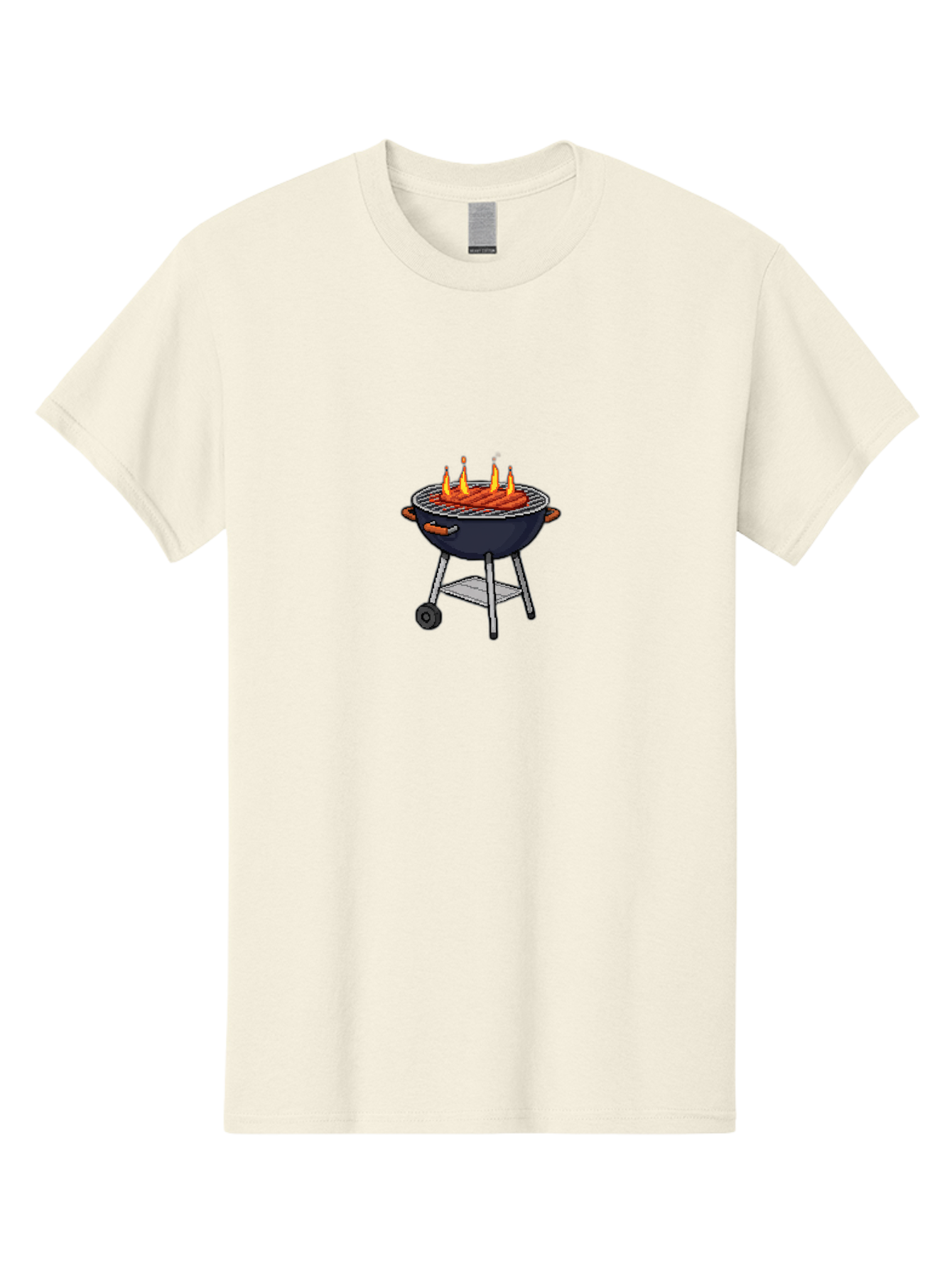 Bbq-Grill-3 Men'S Graphic Tee, 100% Cotton, Comfortable Casual Summer Wear, Machine Washable, Hot Dogs On Grill, Barbecue, Grilling, Summertime, Outdoor Cooking, Sausages, Grill Marks, Flame Grilled Bab668