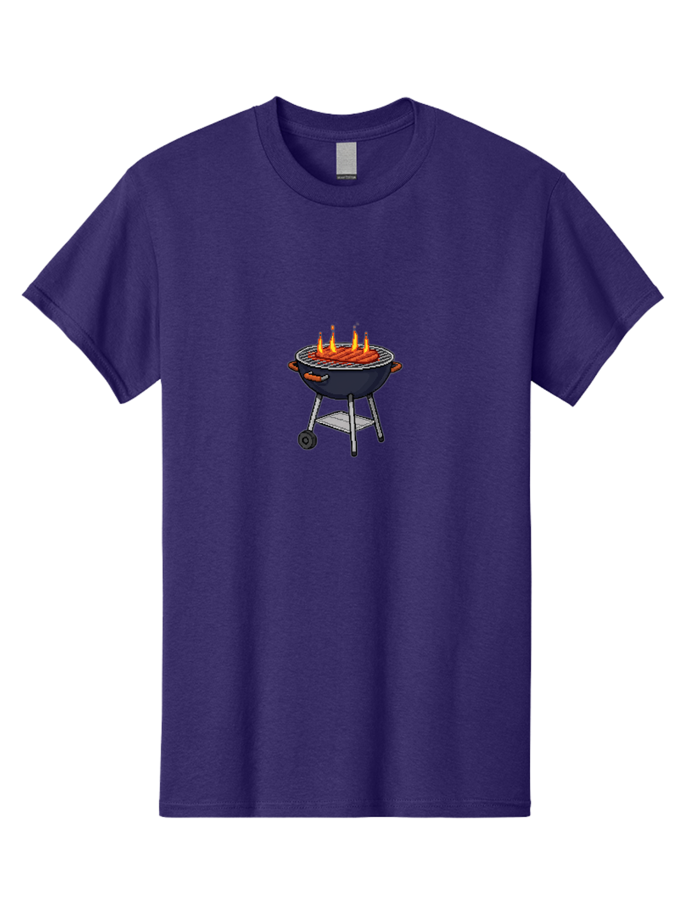 Bbq-Grill-3 Men'S Graphic Tee, 100% Cotton, Comfortable Casual Summer Wear, Machine Washable, Hot Dogs On Grill, Barbecue, Grilling, Summertime, Outdoor Cooking, Sausages, Grill Marks, Flame Grilled Bab668