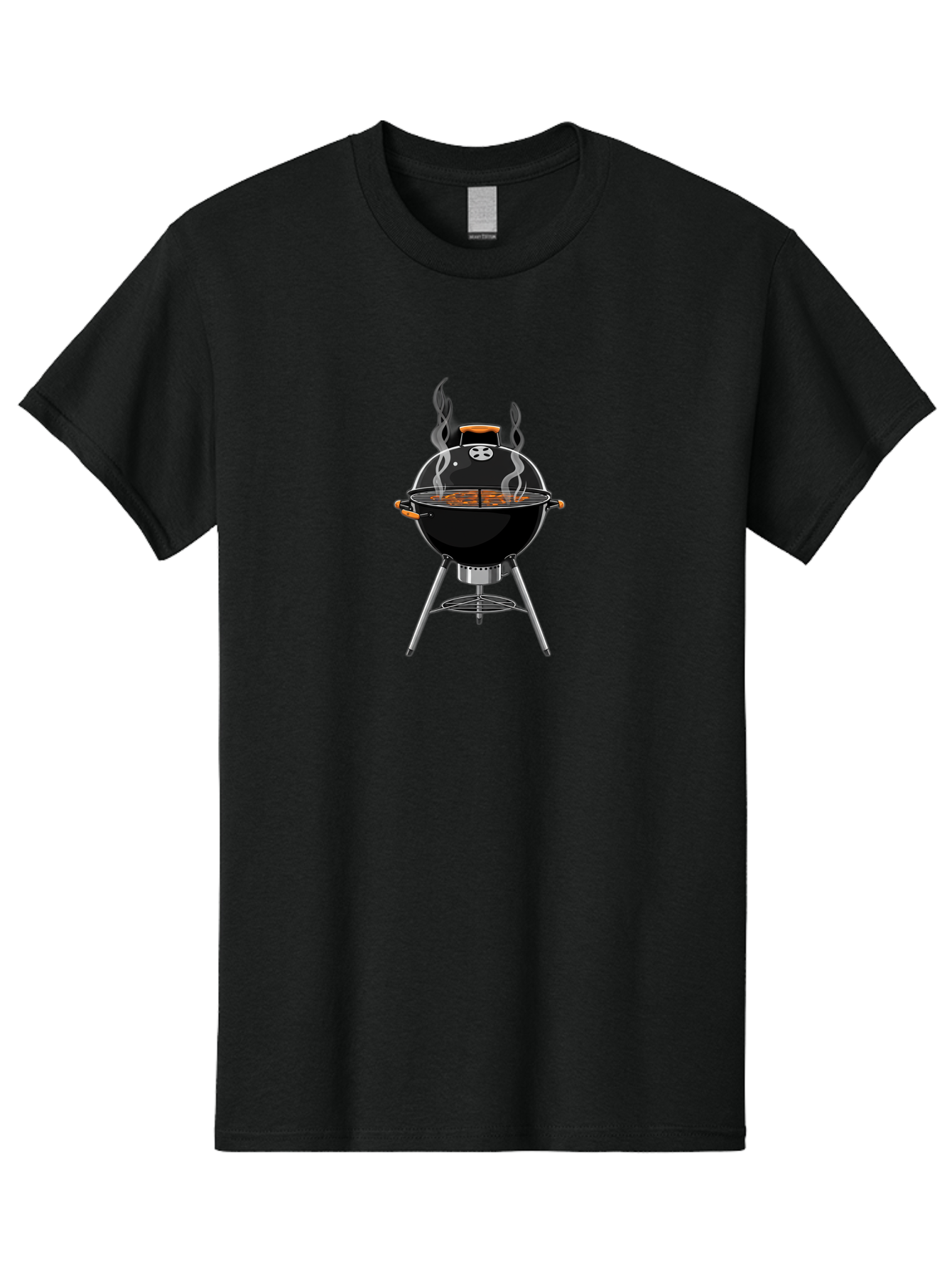 Bbq-Grill-4 Men'S Graphic Tee, 100% Cotton, Comfortable Casual Summer Wear, Machine Washable, Barbecue Grill, Barbecue Cooking, Grilled Meat, Black Grill, Silver Stand, Smoking Grill, Outdoor Cooking, Barbecue Illustration Bab669
