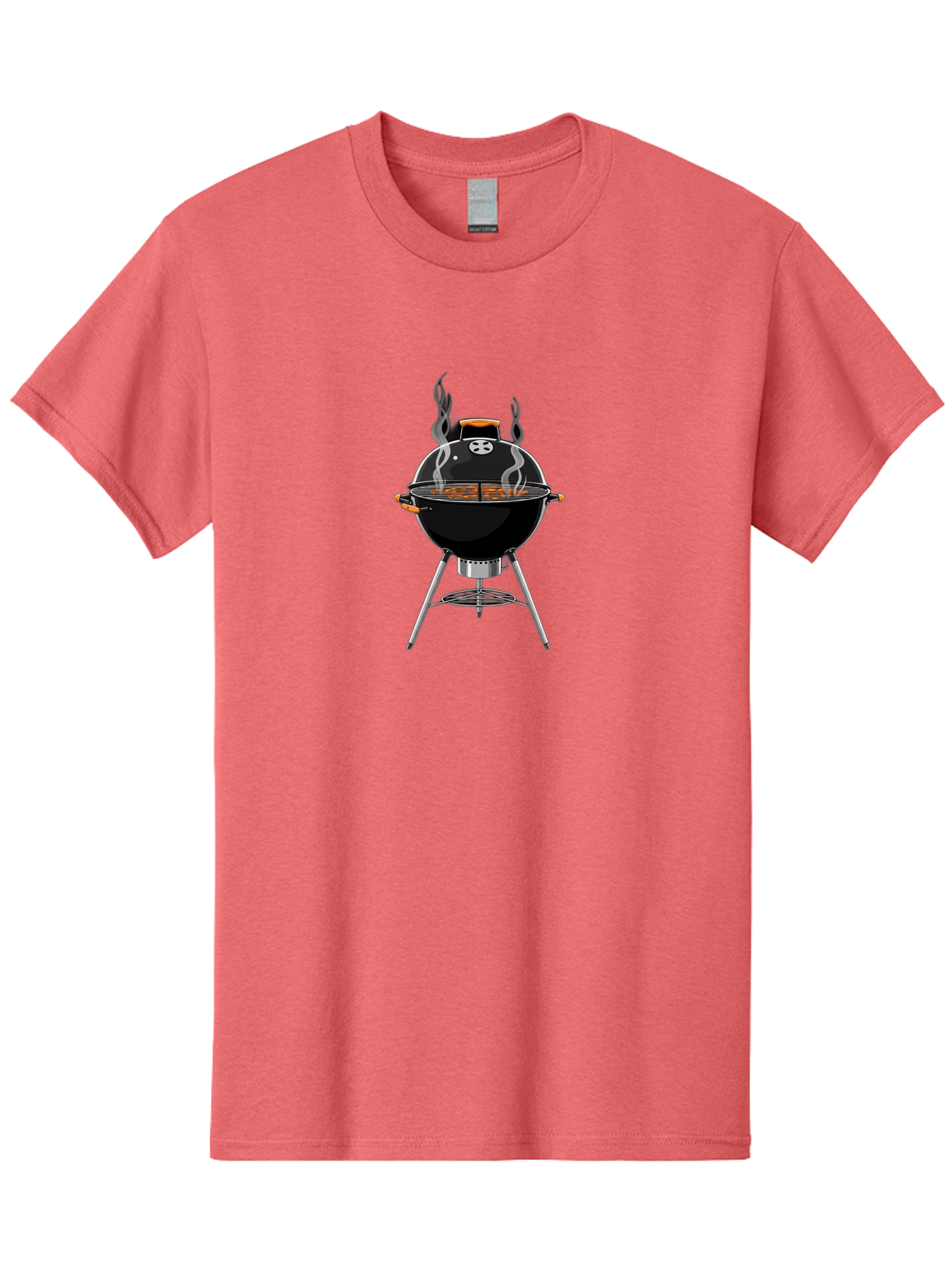 Bbq-Grill-4 Men'S Graphic Tee, 100% Cotton, Comfortable Casual Summer Wear, Machine Washable, Barbecue Grill, Barbecue Cooking, Grilled Meat, Black Grill, Silver Stand, Smoking Grill, Outdoor Cooking, Barbecue Illustration Bab669