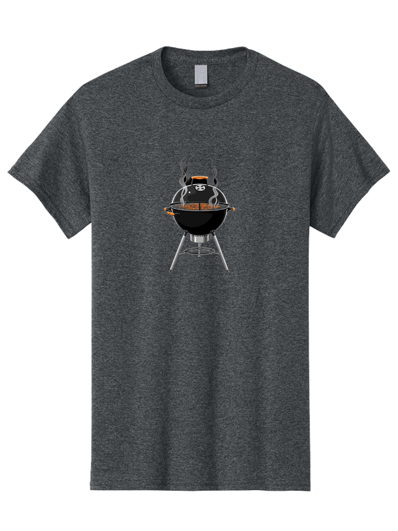 Bbq-Grill-4 Men'S Graphic Tee, 100% Cotton, Comfortable Casual Summer Wear, Machine Washable, Barbecue Grill, Barbecue Cooking, Grilled Meat, Black Grill, Silver Stand, Smoking Grill, Outdoor Cooking, Barbecue Illustration Bab669