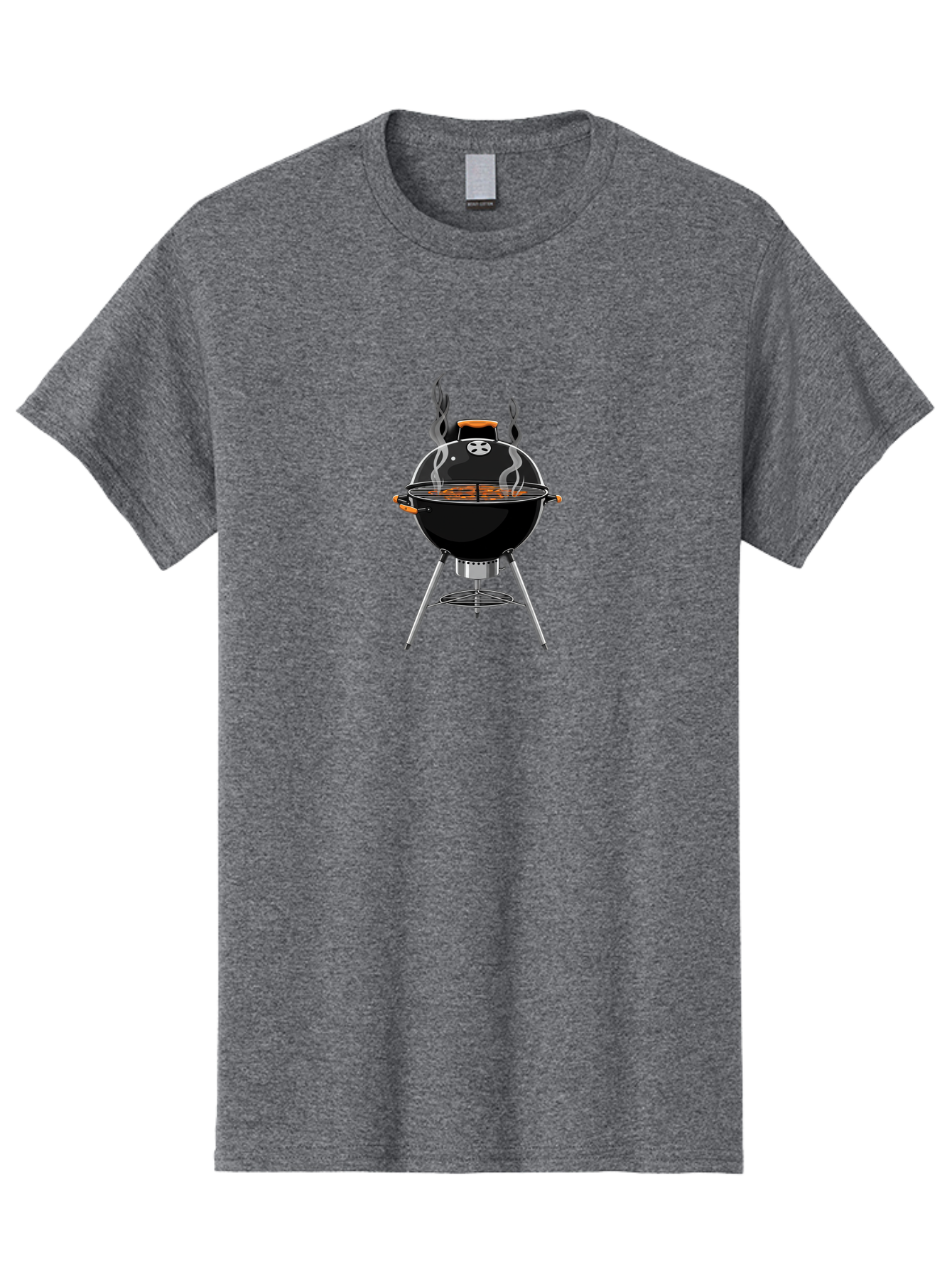 Bbq-Grill-4 Men'S Graphic Tee, 100% Cotton, Comfortable Casual Summer Wear, Machine Washable, Barbecue Grill, Barbecue Cooking, Grilled Meat, Black Grill, Silver Stand, Smoking Grill, Outdoor Cooking, Barbecue Illustration Bab669