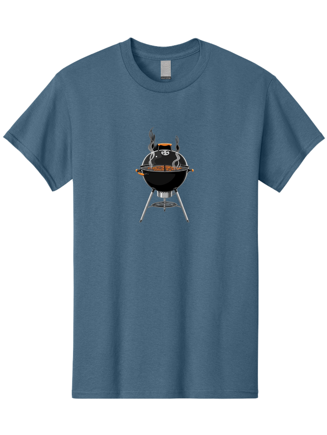 Bbq-Grill-4 Men'S Graphic Tee, 100% Cotton, Comfortable Casual Summer Wear, Machine Washable, Barbecue Grill, Barbecue Cooking, Grilled Meat, Black Grill, Silver Stand, Smoking Grill, Outdoor Cooking, Barbecue Illustration Bab669