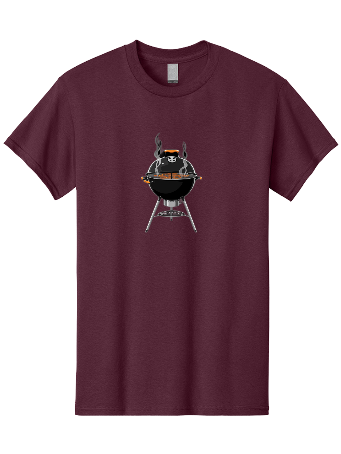 Bbq-Grill-4 Men'S Graphic Tee, 100% Cotton, Comfortable Casual Summer Wear, Machine Washable, Barbecue Grill, Barbecue Cooking, Grilled Meat, Black Grill, Silver Stand, Smoking Grill, Outdoor Cooking, Barbecue Illustration Bab669