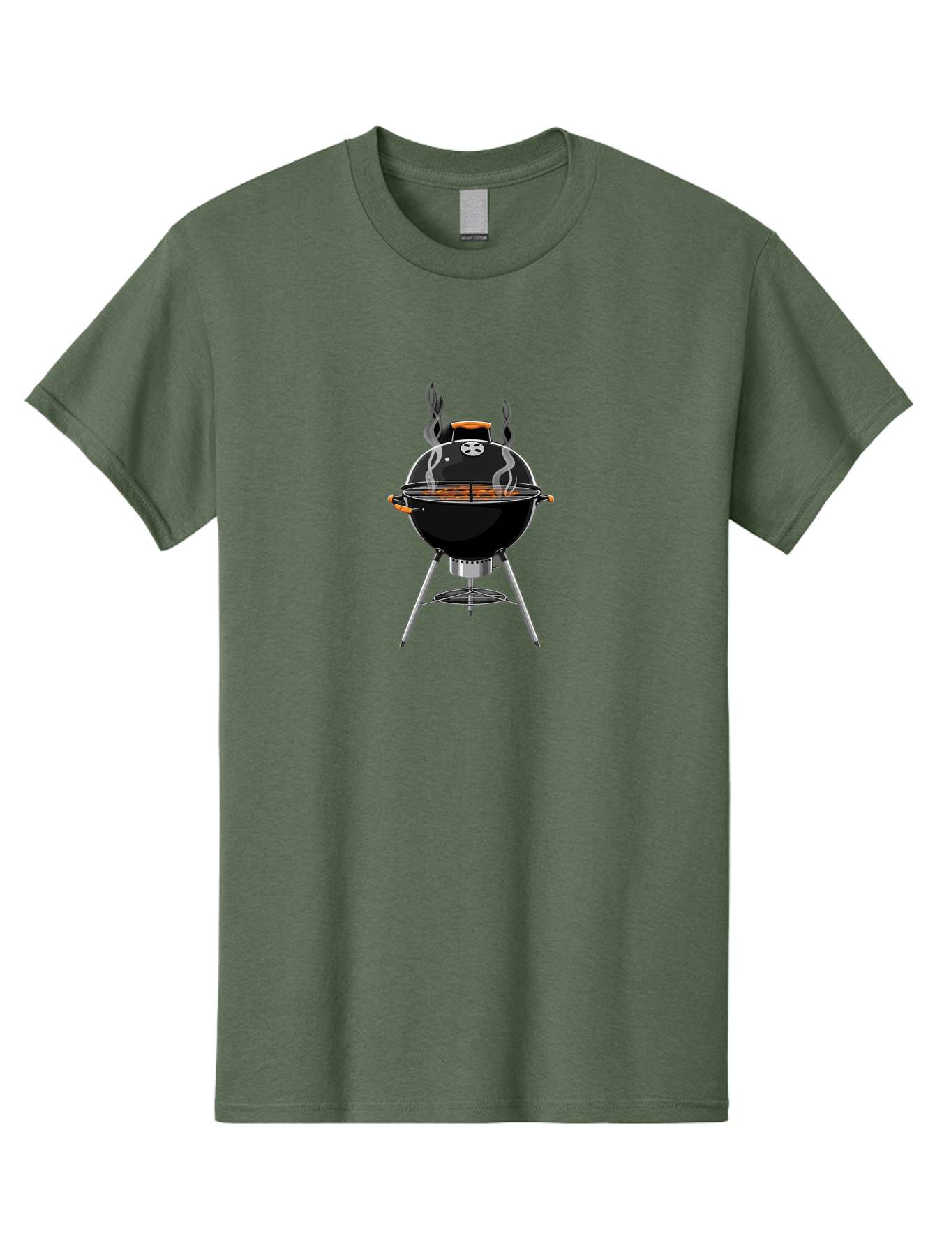 Bbq-Grill-4 Men'S Graphic Tee, 100% Cotton, Comfortable Casual Summer Wear, Machine Washable, Barbecue Grill, Barbecue Cooking, Grilled Meat, Black Grill, Silver Stand, Smoking Grill, Outdoor Cooking, Barbecue Illustration Bab669