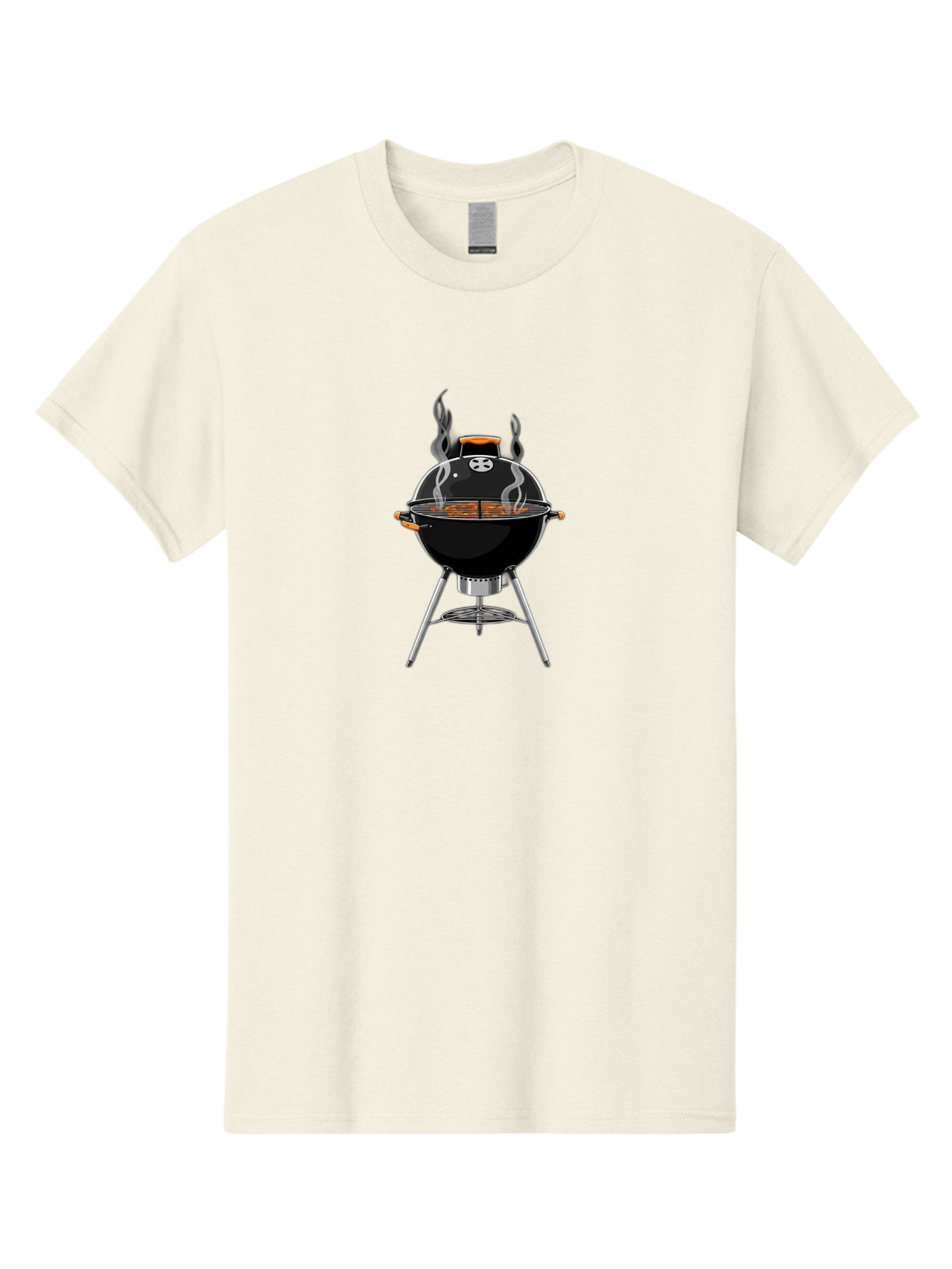 Bbq-Grill-4 Men'S Graphic Tee, 100% Cotton, Comfortable Casual Summer Wear, Machine Washable, Barbecue Grill, Barbecue Cooking, Grilled Meat, Black Grill, Silver Stand, Smoking Grill, Outdoor Cooking, Barbecue Illustration Bab669