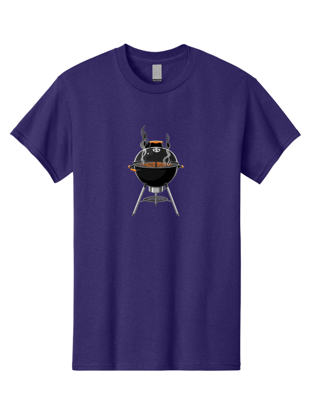 Bbq-Grill-4 Men'S Graphic Tee, 100% Cotton, Comfortable Casual Summer Wear, Machine Washable, Barbecue Grill, Barbecue Cooking, Grilled Meat, Black Grill, Silver Stand, Smoking Grill, Outdoor Cooking, Barbecue Illustration Bab669