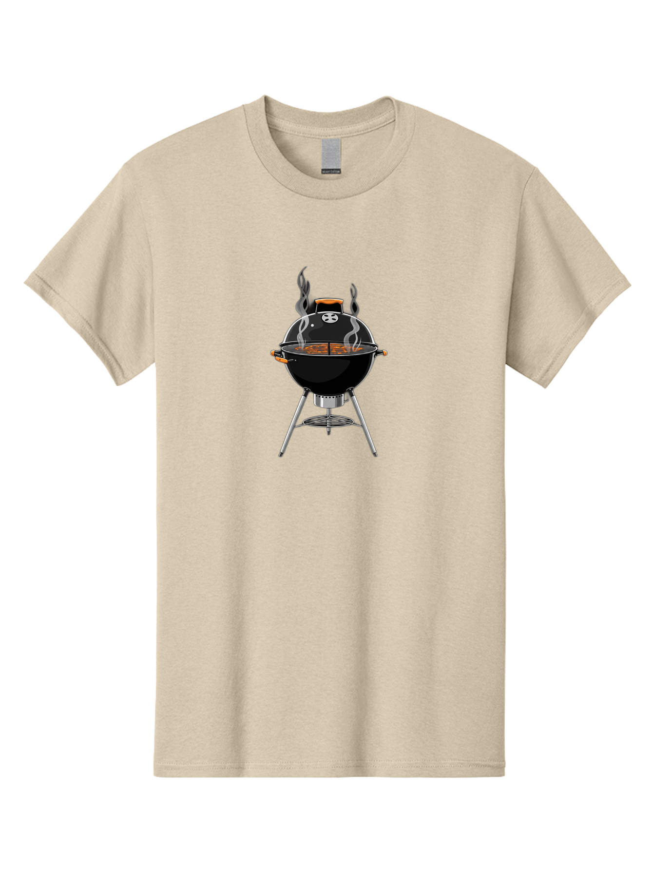 Bbq-Grill-4 Men'S Graphic Tee, 100% Cotton, Comfortable Casual Summer Wear, Machine Washable, Barbecue Grill, Barbecue Cooking, Grilled Meat, Black Grill, Silver Stand, Smoking Grill, Outdoor Cooking, Barbecue Illustration Bab669