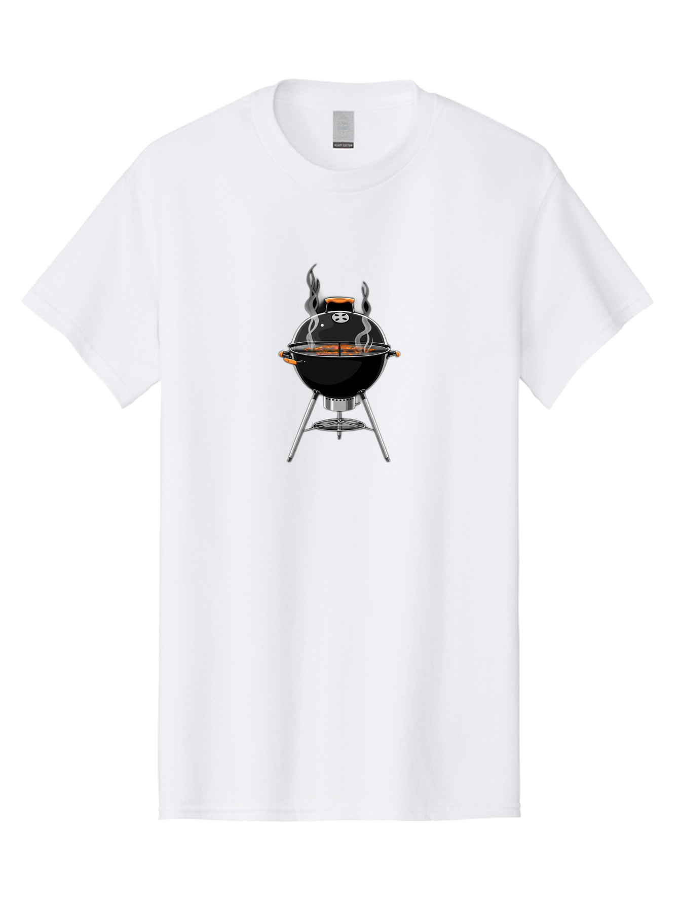 Bbq-Grill-4 Men'S Graphic Tee, 100% Cotton, Comfortable Casual Summer Wear, Machine Washable, Barbecue Grill, Barbecue Cooking, Grilled Meat, Black Grill, Silver Stand, Smoking Grill, Outdoor Cooking, Barbecue Illustration Bab669