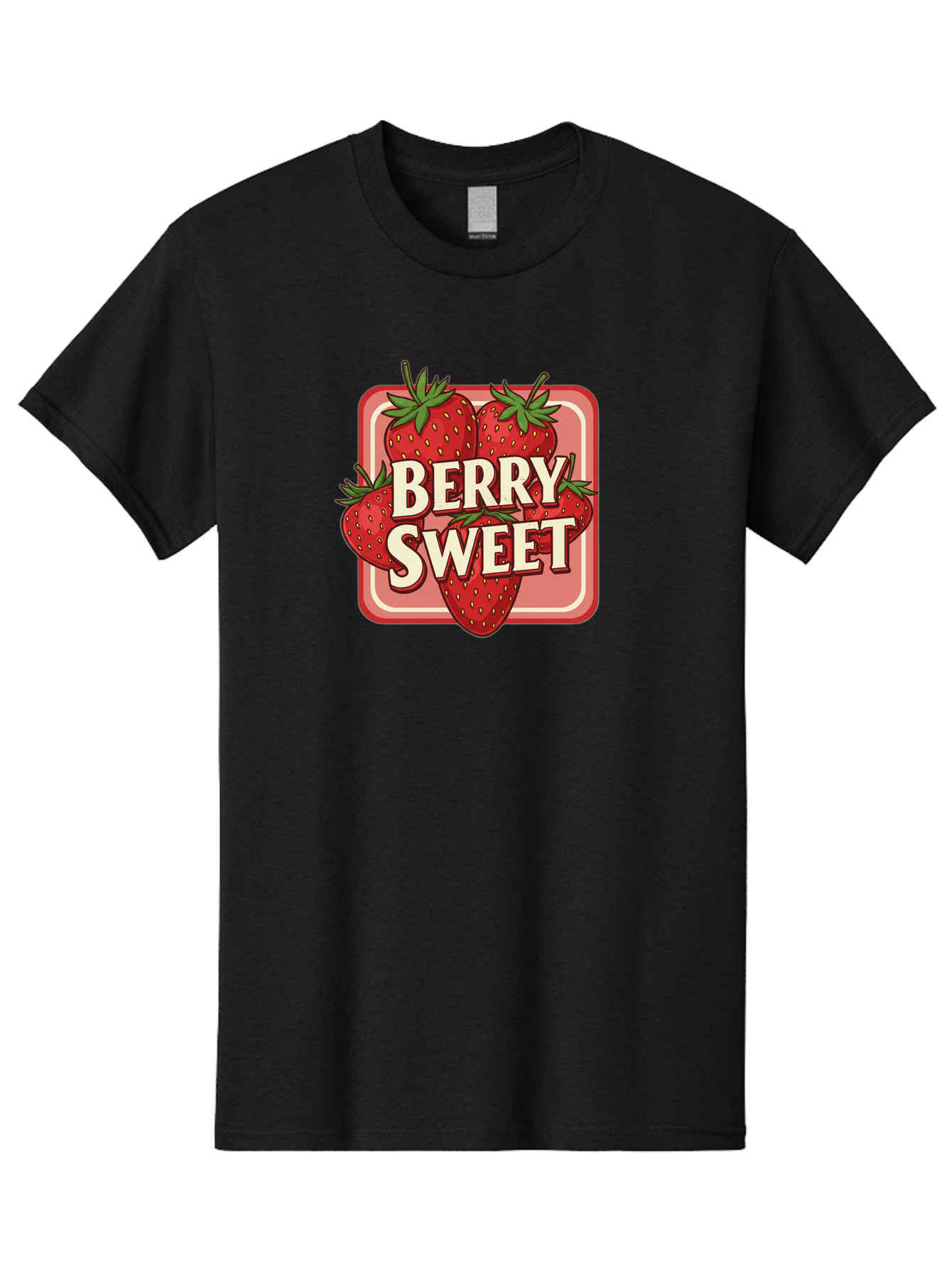 Berry-Sweet Men'S Graphic Tee, 100% Cotton, Comfortable Casual Summer Wear, Machine Washable, Strawberry Graphic, Fresh Strawberries, Red Strawberries, Sweet Treats, Dessert Logo, Fruit Illustration, Summer Vibes, Tasty Delights, Bab678
