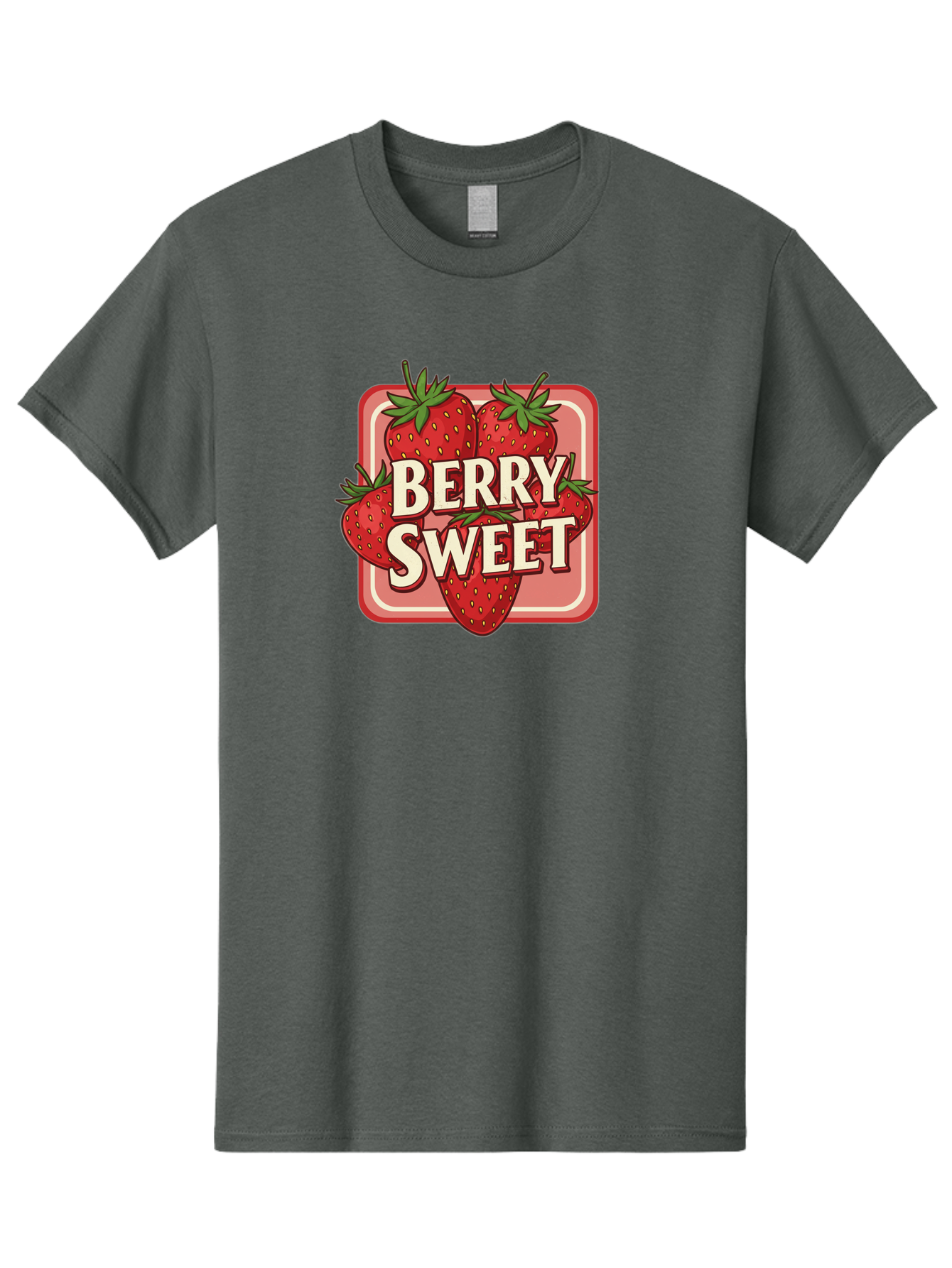 Berry-Sweet Men'S Graphic Tee, 100% Cotton, Comfortable Casual Summer Wear, Machine Washable, Strawberry Graphic, Fresh Strawberries, Red Strawberries, Sweet Treats, Dessert Logo, Fruit Illustration, Summer Vibes, Tasty Delights, Bab678
